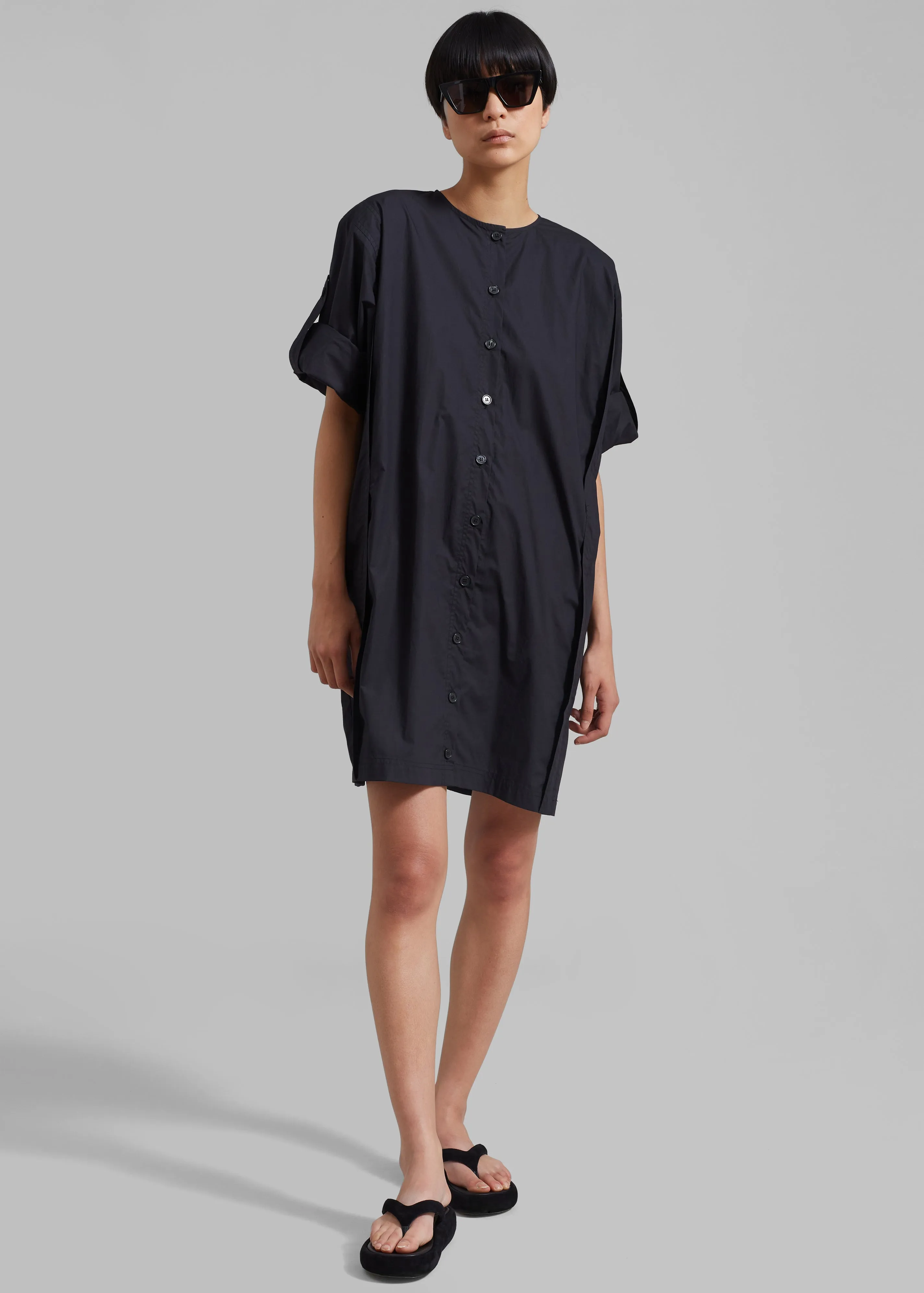 By Malene Birger Amalas Organic Cotton Shirt Dress - Black sold by Frankie Shop product image thumbnail 4
