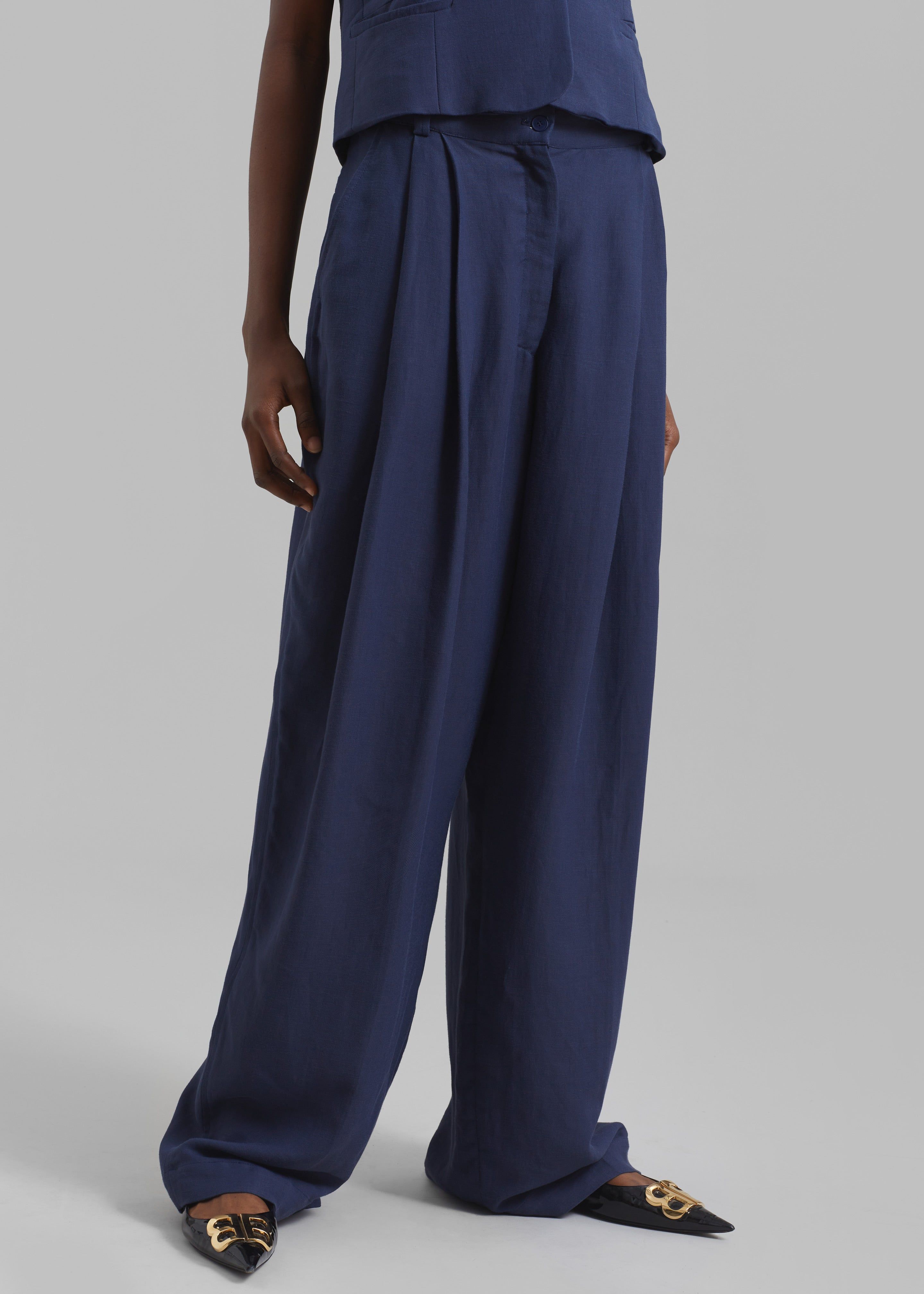 Piper Pleated Trousers - Blue sold by Frankie Shop product image thumbnail 2