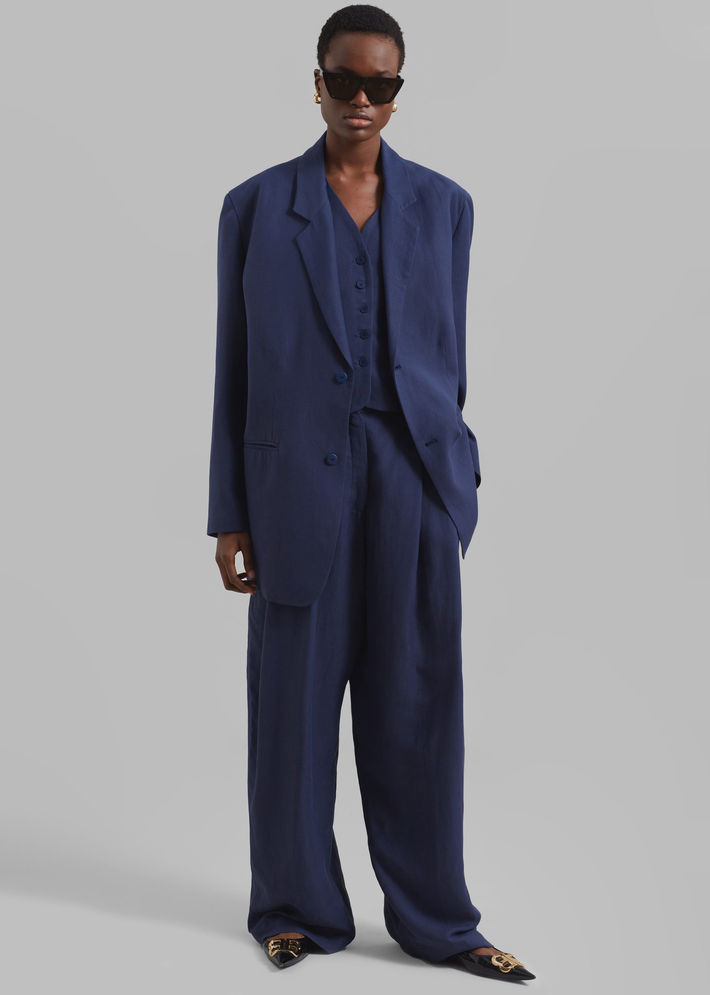 Piper Pleated Trousers - Blue sold by Frankie Shop product image thumbnail 3