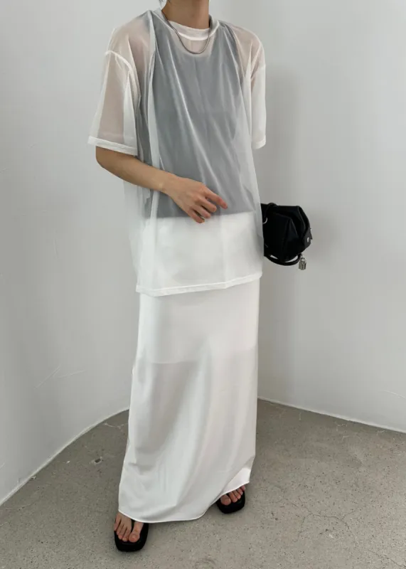 Ramy Mesh Tee - White made by Frankie Shop