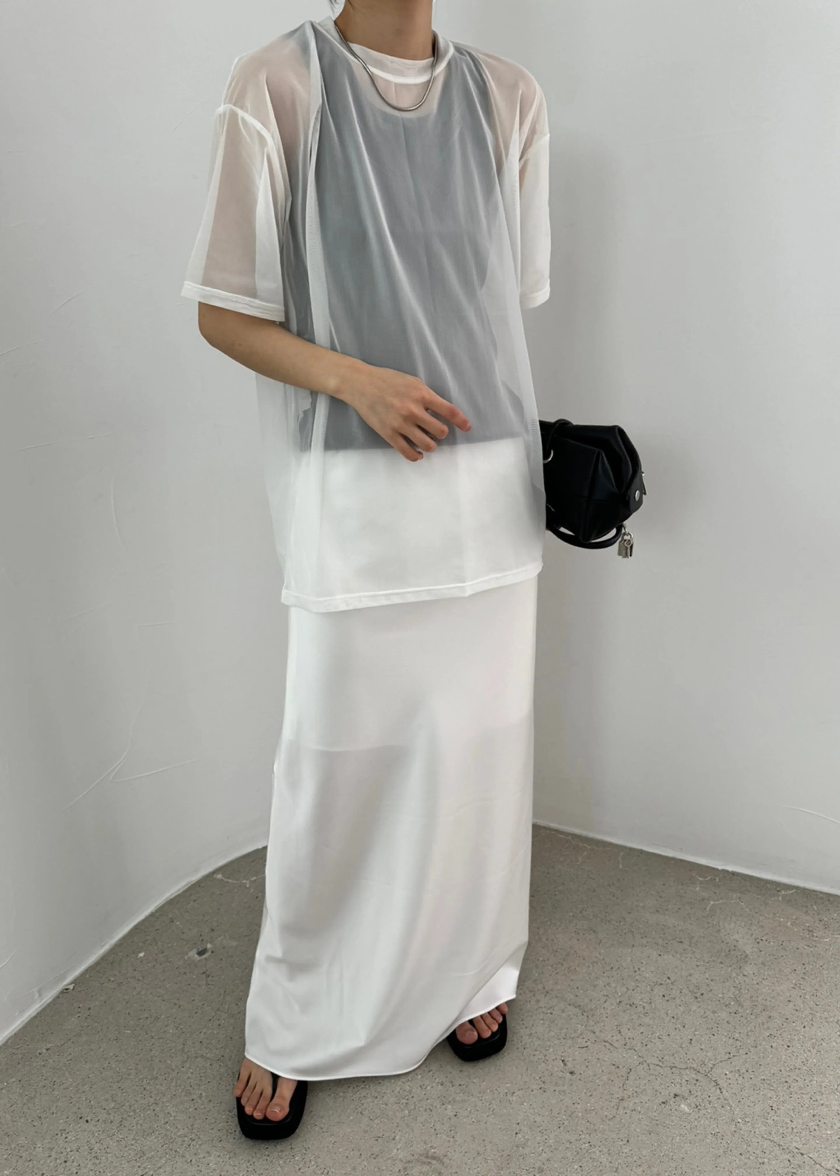 Ramy Mesh Tee - White sold by Frankie Shop