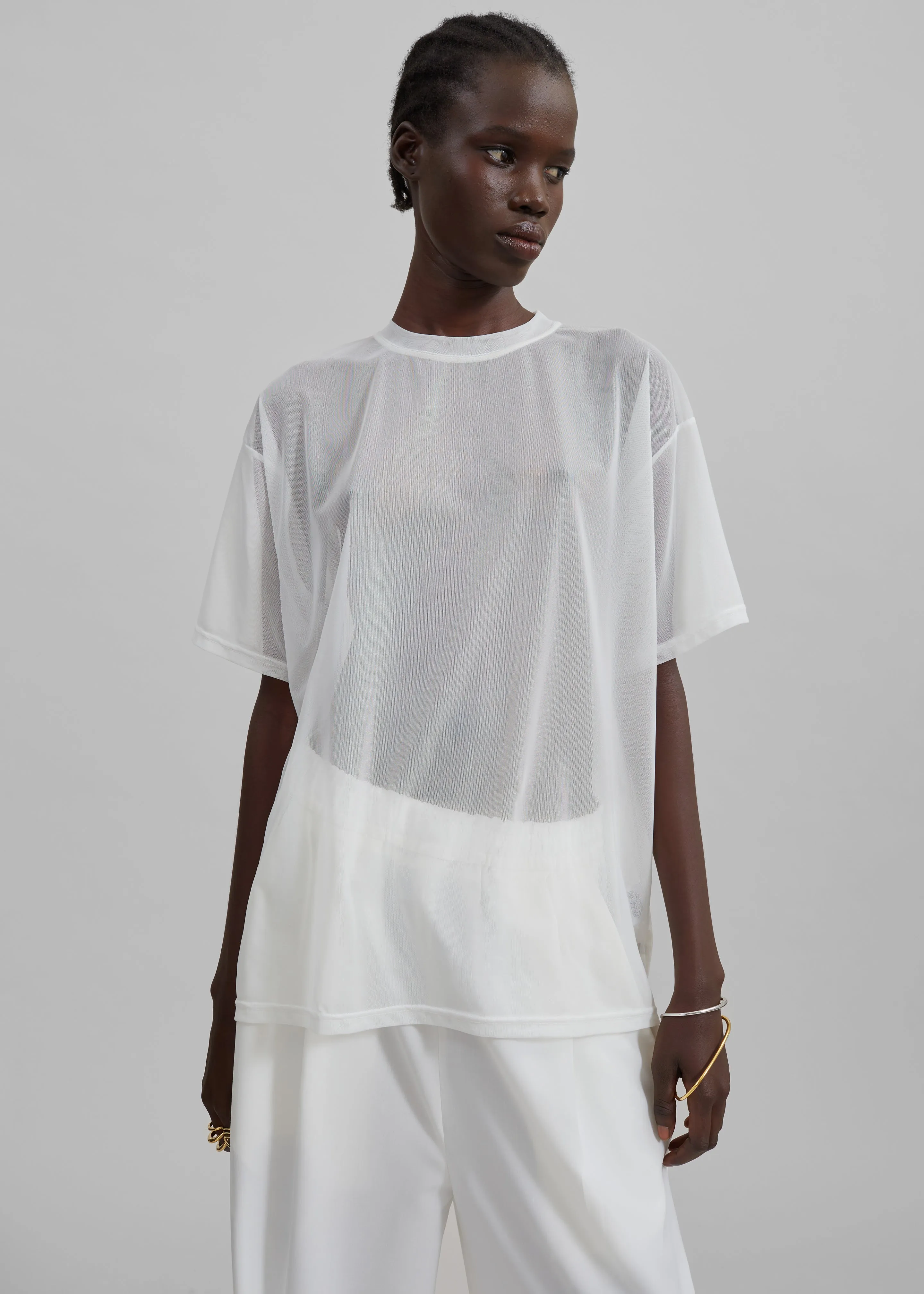 Ramy Mesh Tee - White sold by Frankie Shop product image thumbnail 5
