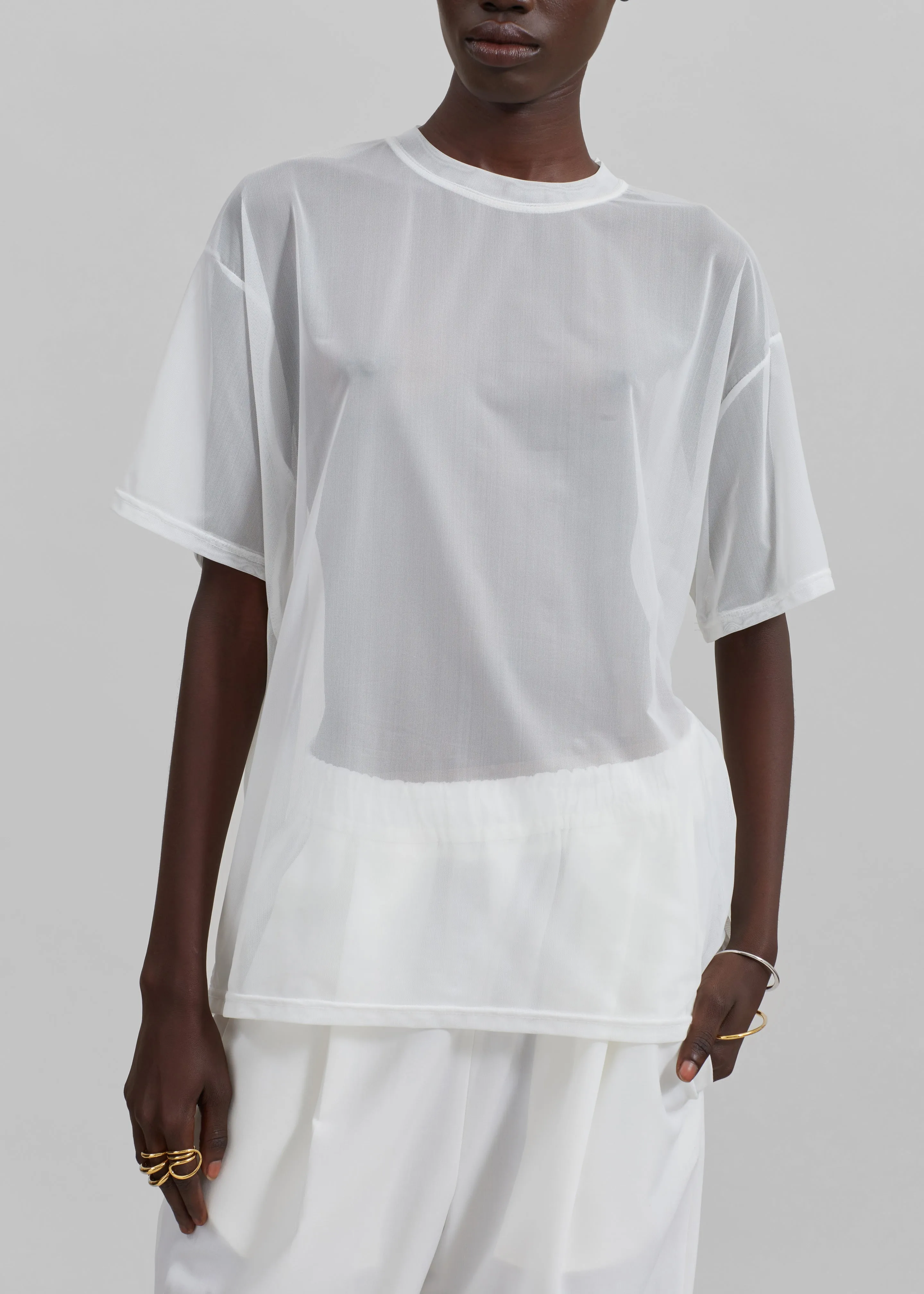 Ramy Mesh Tee - White sold by Frankie Shop product image thumbnail 4