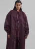 Isaac Oversized Bomber Coat - Burgundy sold by Frankie Shop