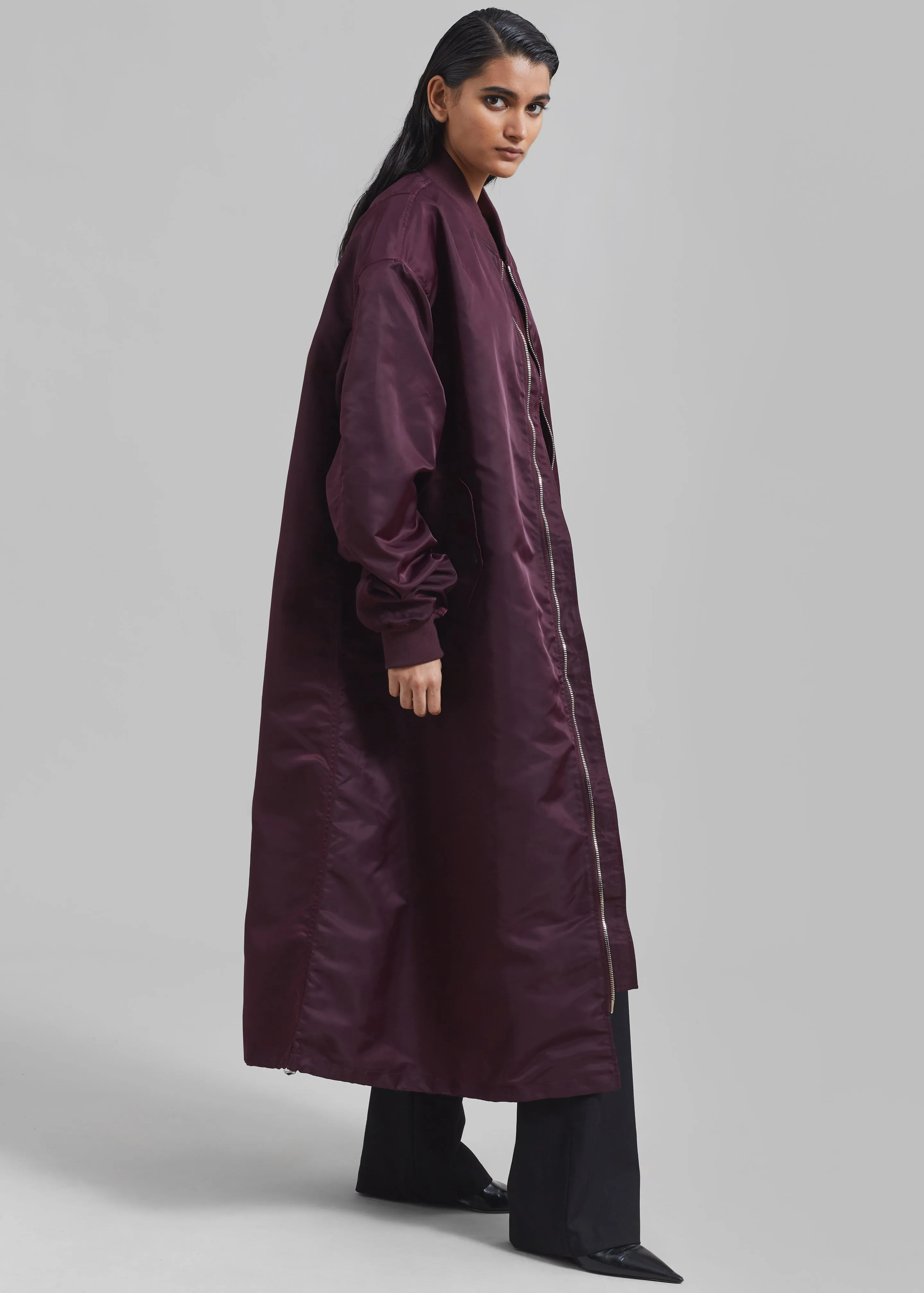 Isaac Oversized Bomber Coat - Burgundy sold by Frankie Shop product image thumbnail 2