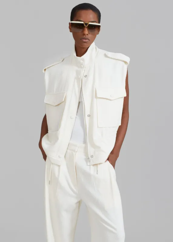 Dakota Pocket Vest - Ivory made by Frankie Shop