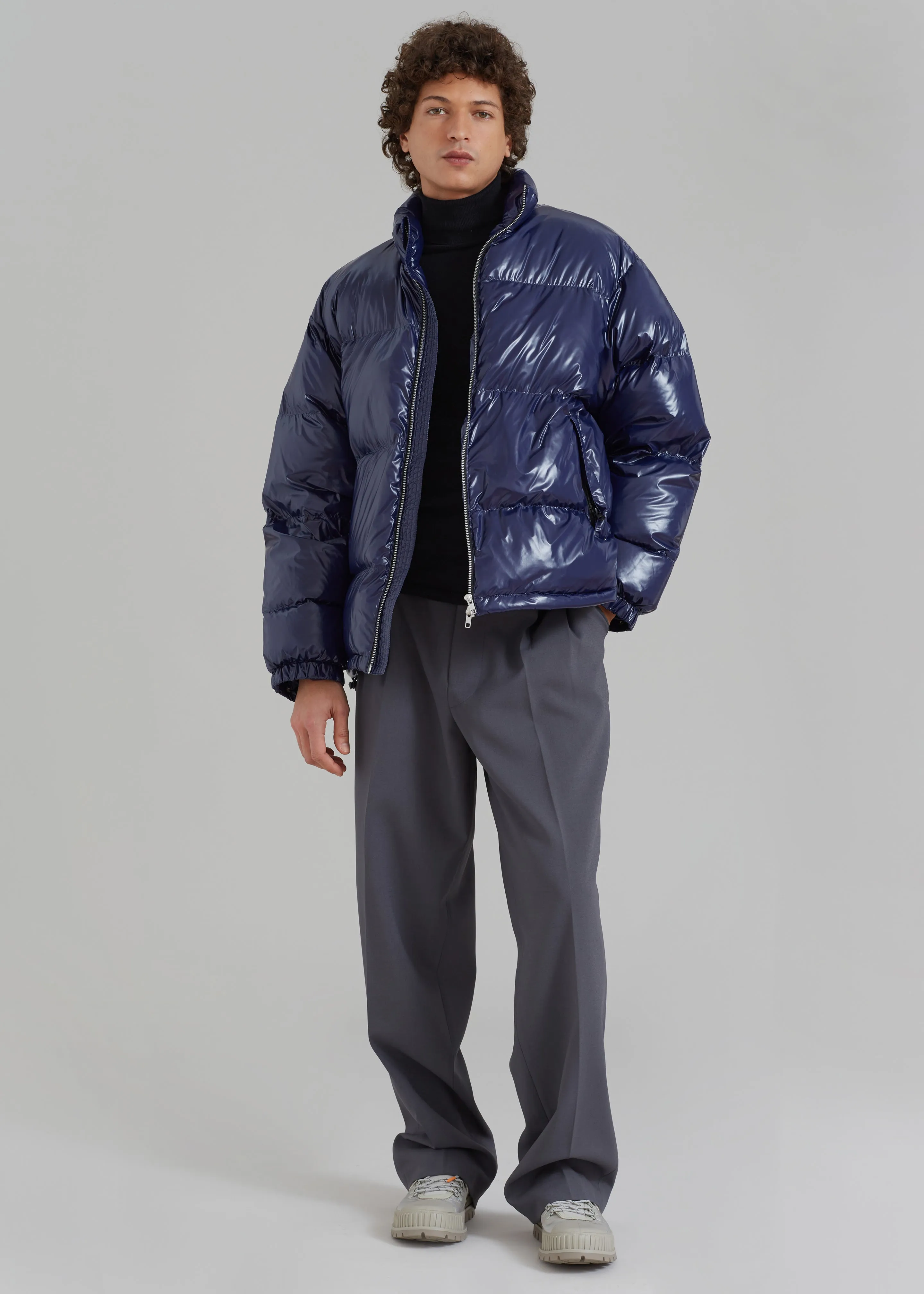 Carson Gloss Puffer - Navy sold by Frankie Shop