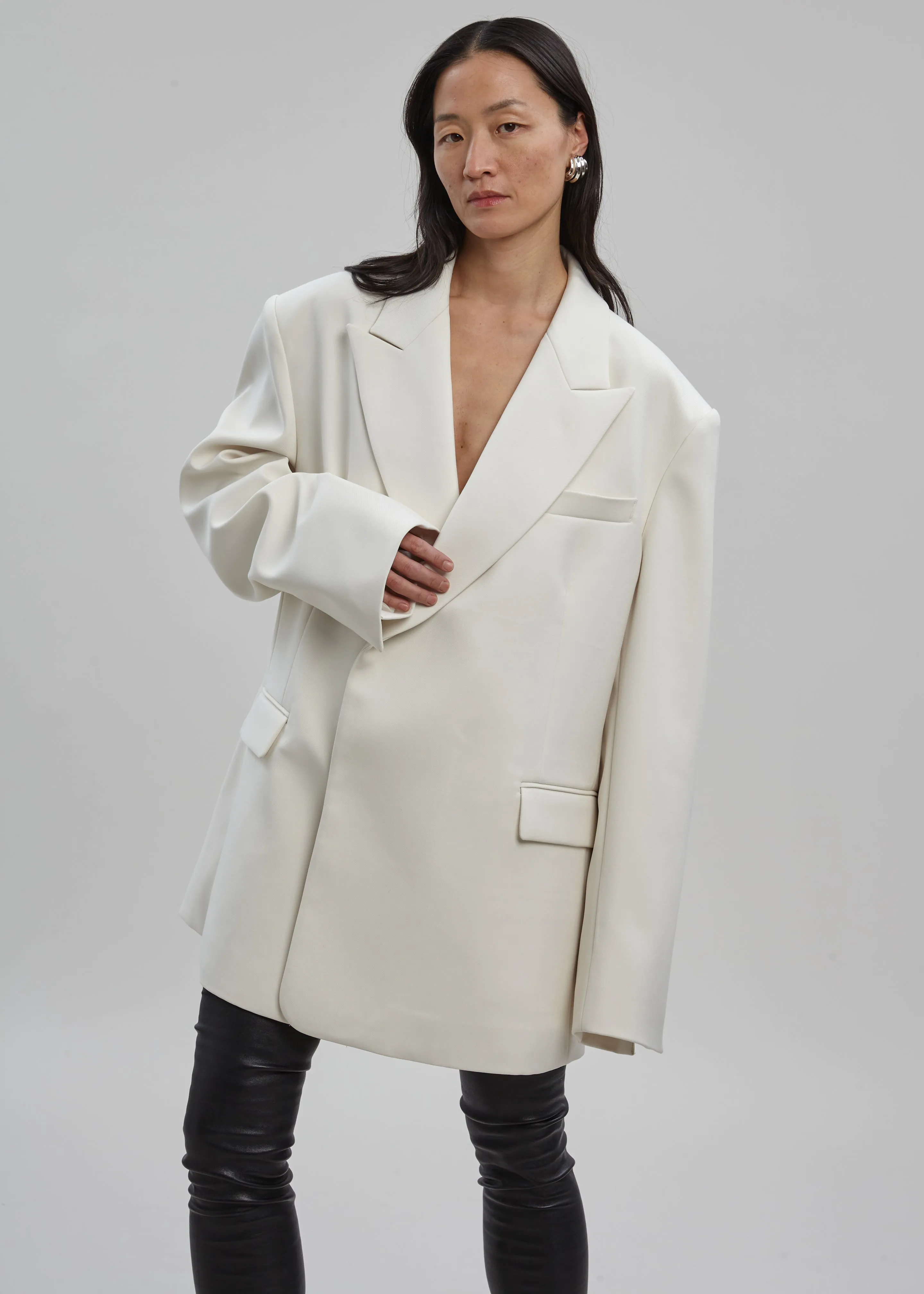 Sadie Oversized Double Breasted Blazer - Cream sold by Frankie Shop product image thumbnail 2