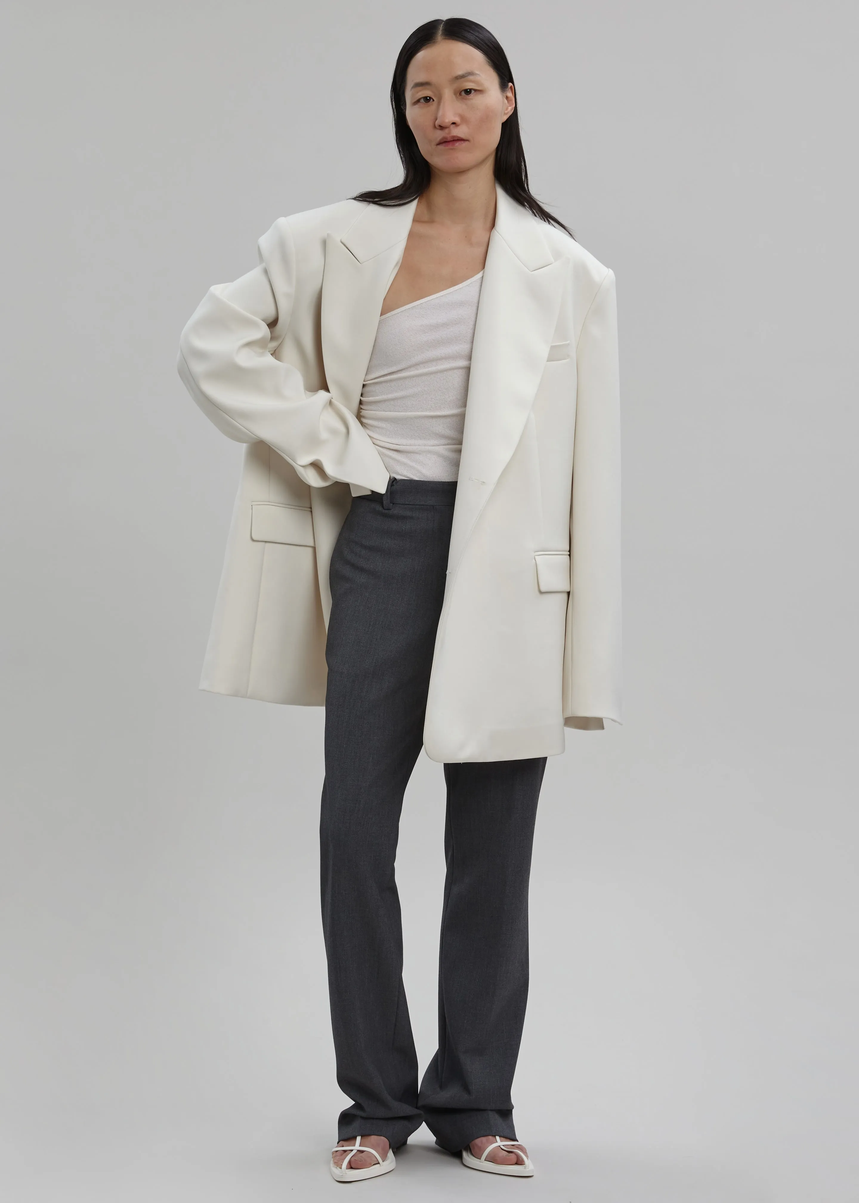Sadie Oversized Double Breasted Blazer - Cream sold by Frankie Shop product image thumbnail 5