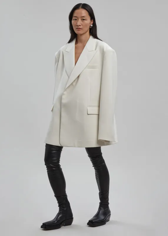 Sadie Oversized Double Breasted Blazer - Cream sold by Frankie Shop