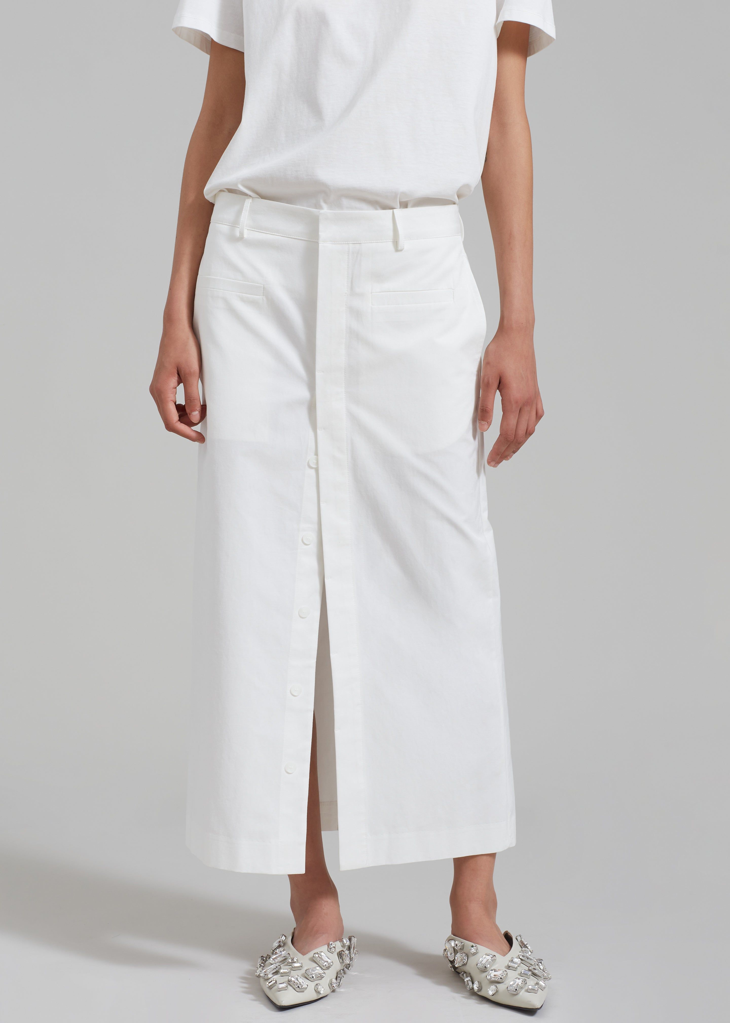 Norah Slit Midi Skirt - White sold by Frankie Shop product image thumbnail 3