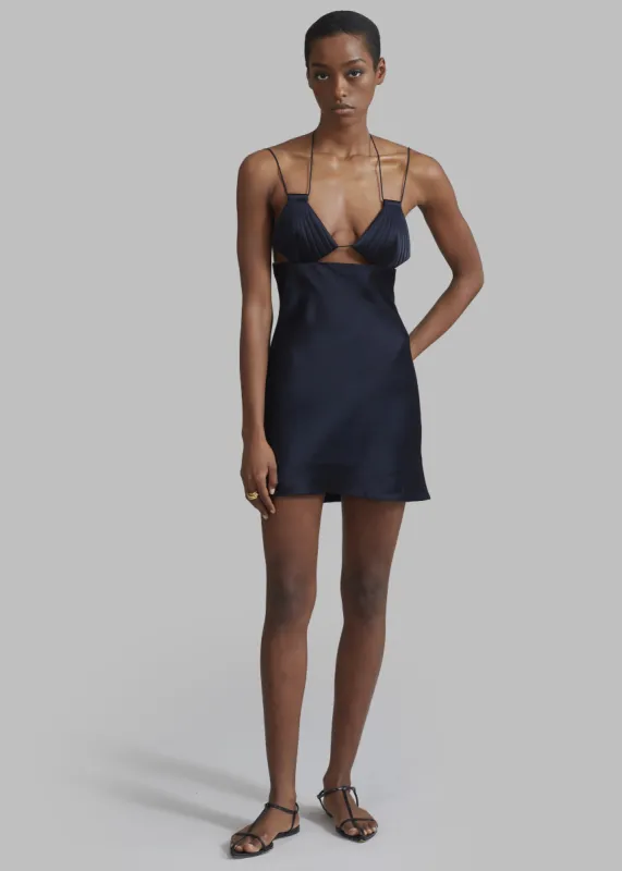 Bevza Mermaid Mini Dress - Dark Ink Navy sold by Frankie Shop