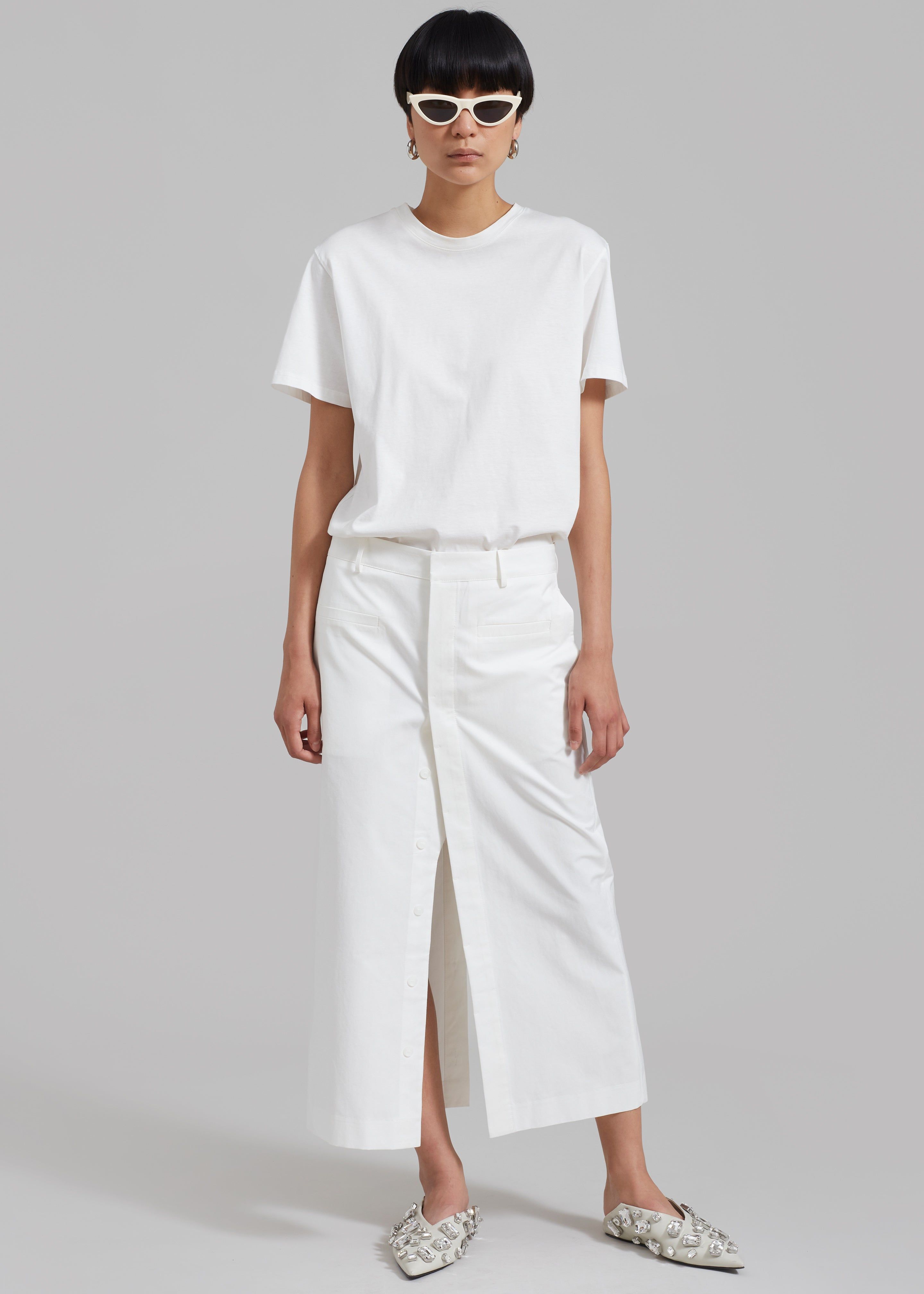 Norah Slit Midi Skirt - White sold by Frankie Shop product image thumbnail 5