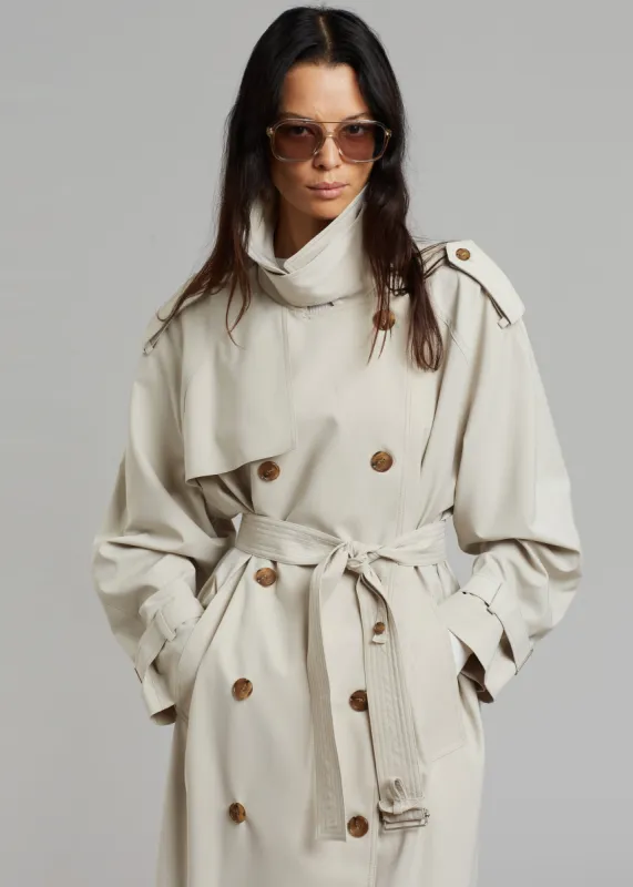 Meri Padded Trench Coat - Beige made by Frankie Shop