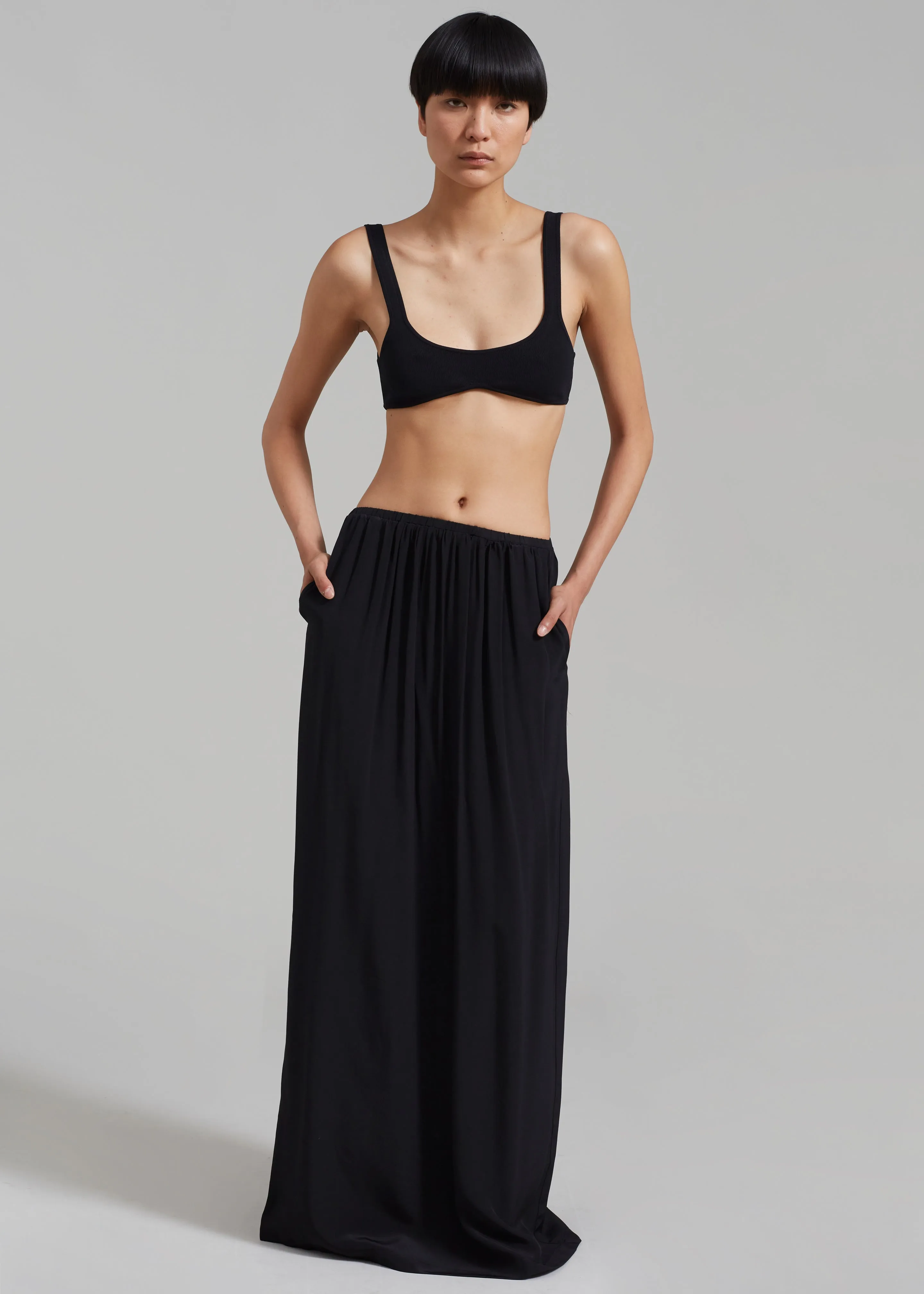 Beare Park Silk Elastic Waist Skirt - Black sold by Frankie Shop product image thumbnail 4