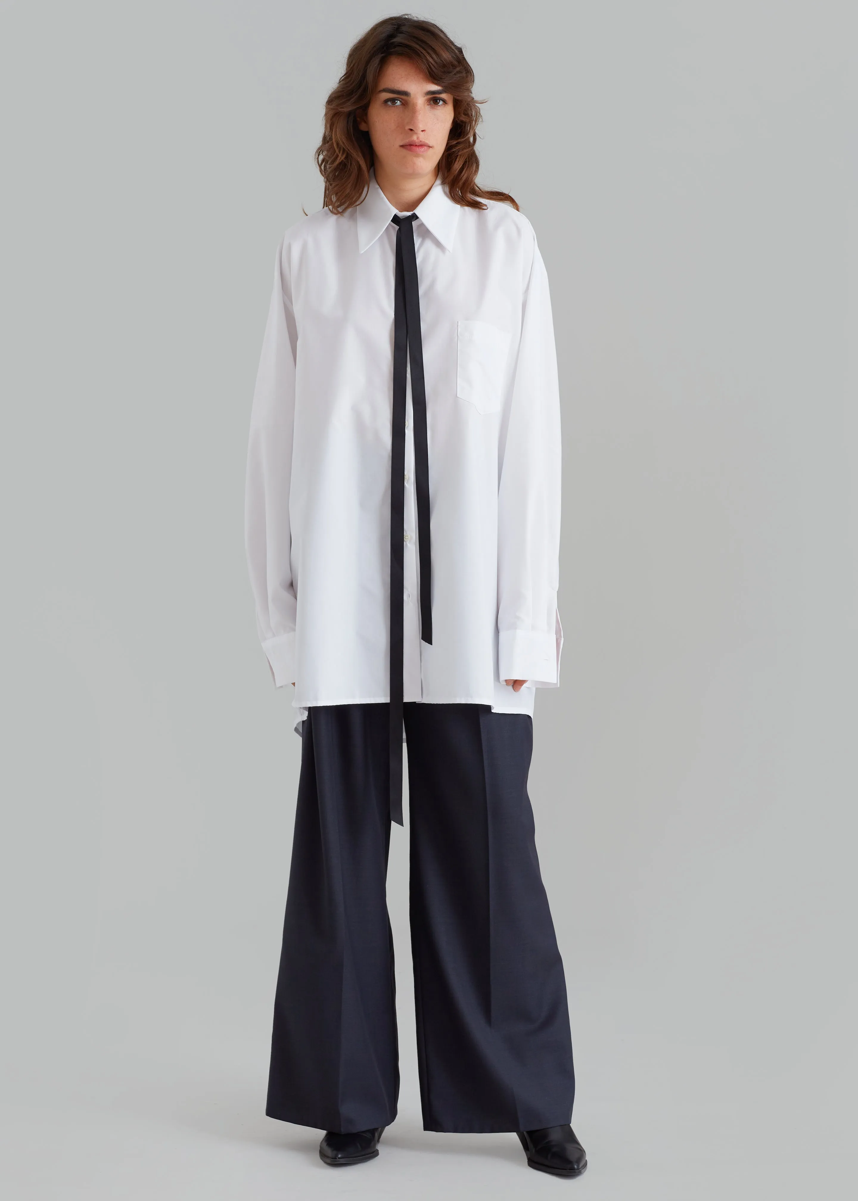 Jany Tie-Neck Shirt - White sold by Frankie Shop product image thumbnail 5