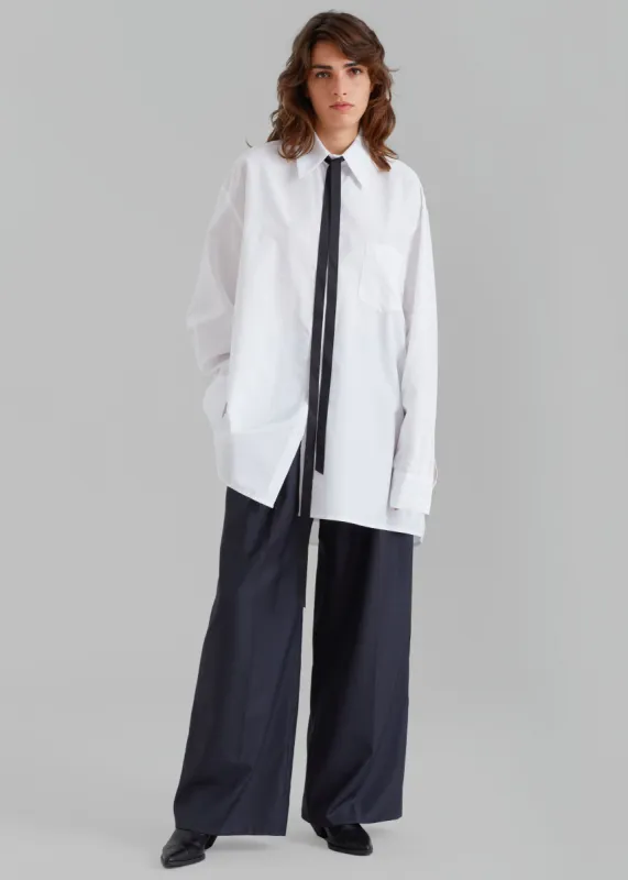 Jany Tie-Neck Shirt - White sold by Frankie Shop