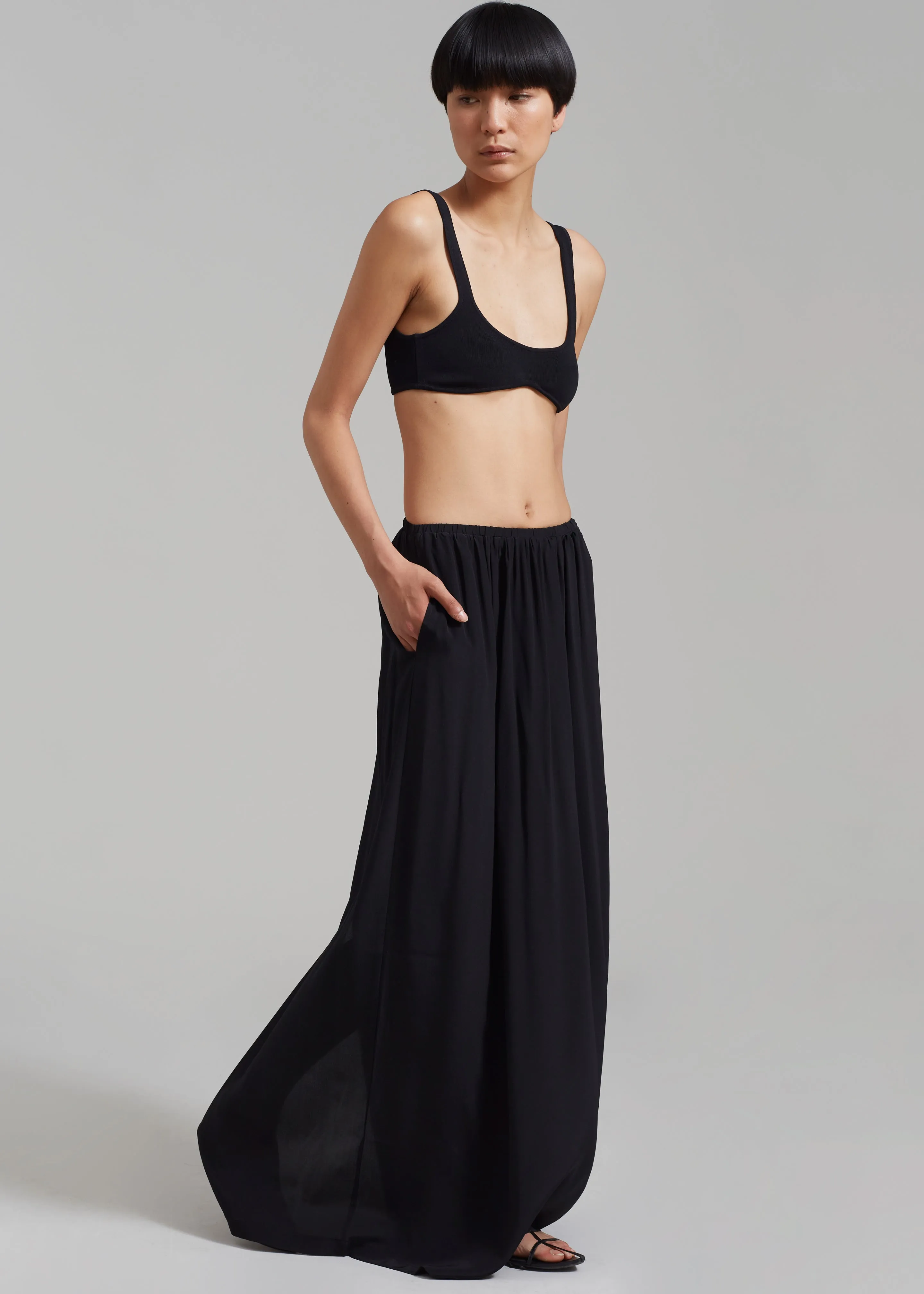 Beare Park Silk Elastic Waist Skirt - Black sold by Frankie Shop product image thumbnail 2