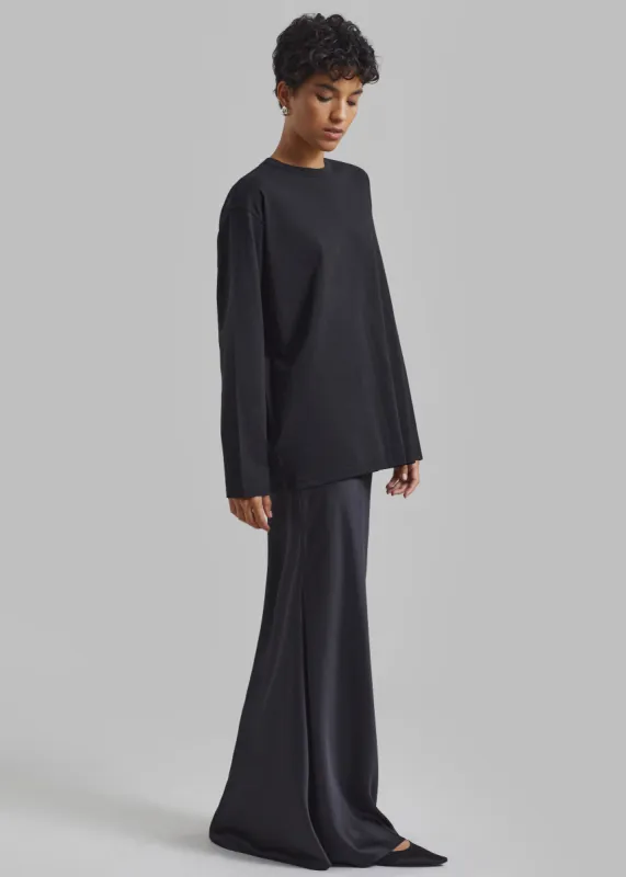 ROTATE Drapy Maxi Skirt - Black made by Frankie Shop