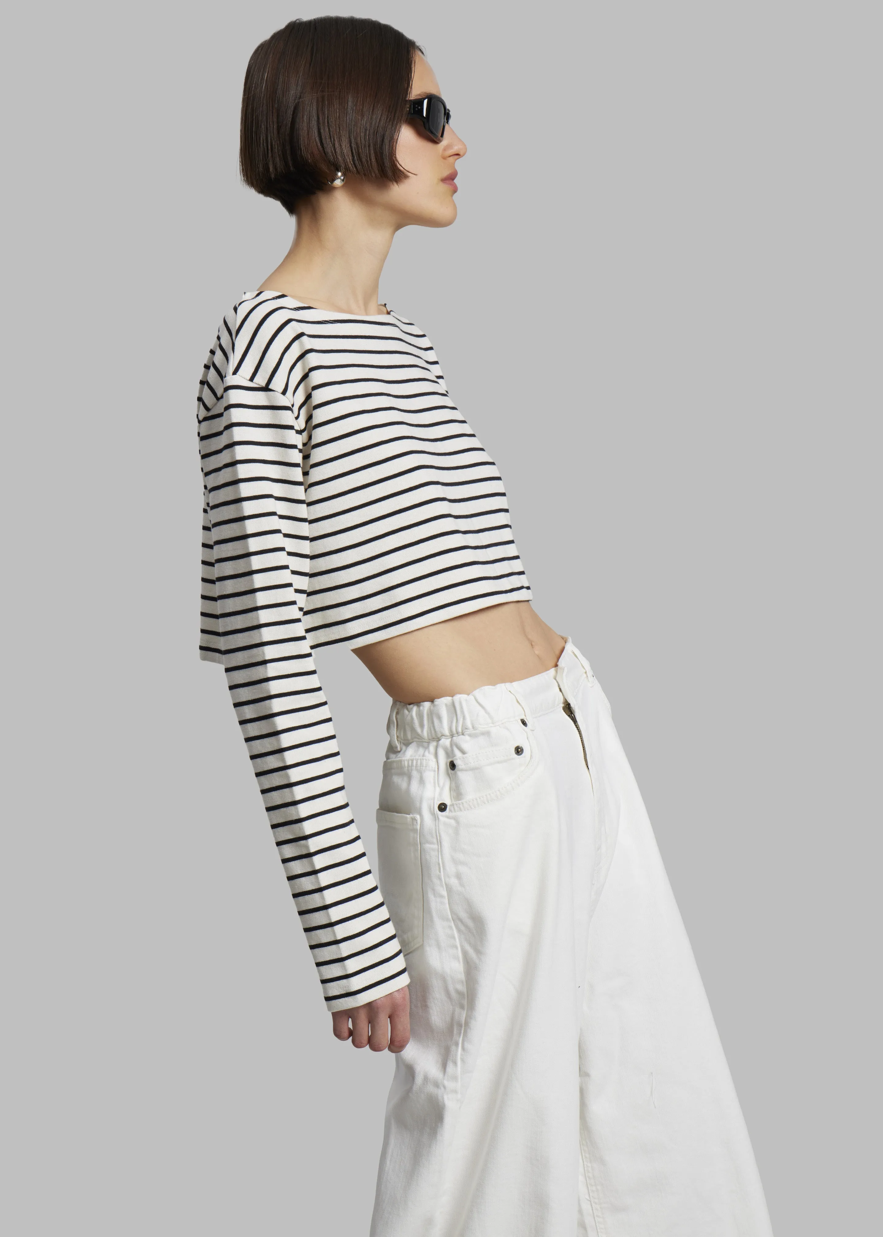 Tilla Boatneck Top - Black Stripe sold by Frankie Shop