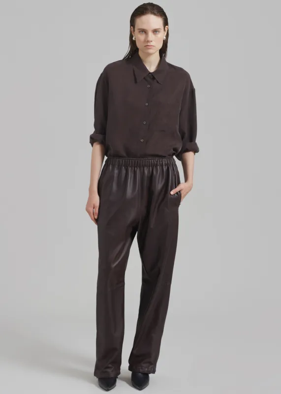 Kevin Leather Trousers - Brown sold by Frankie Shop