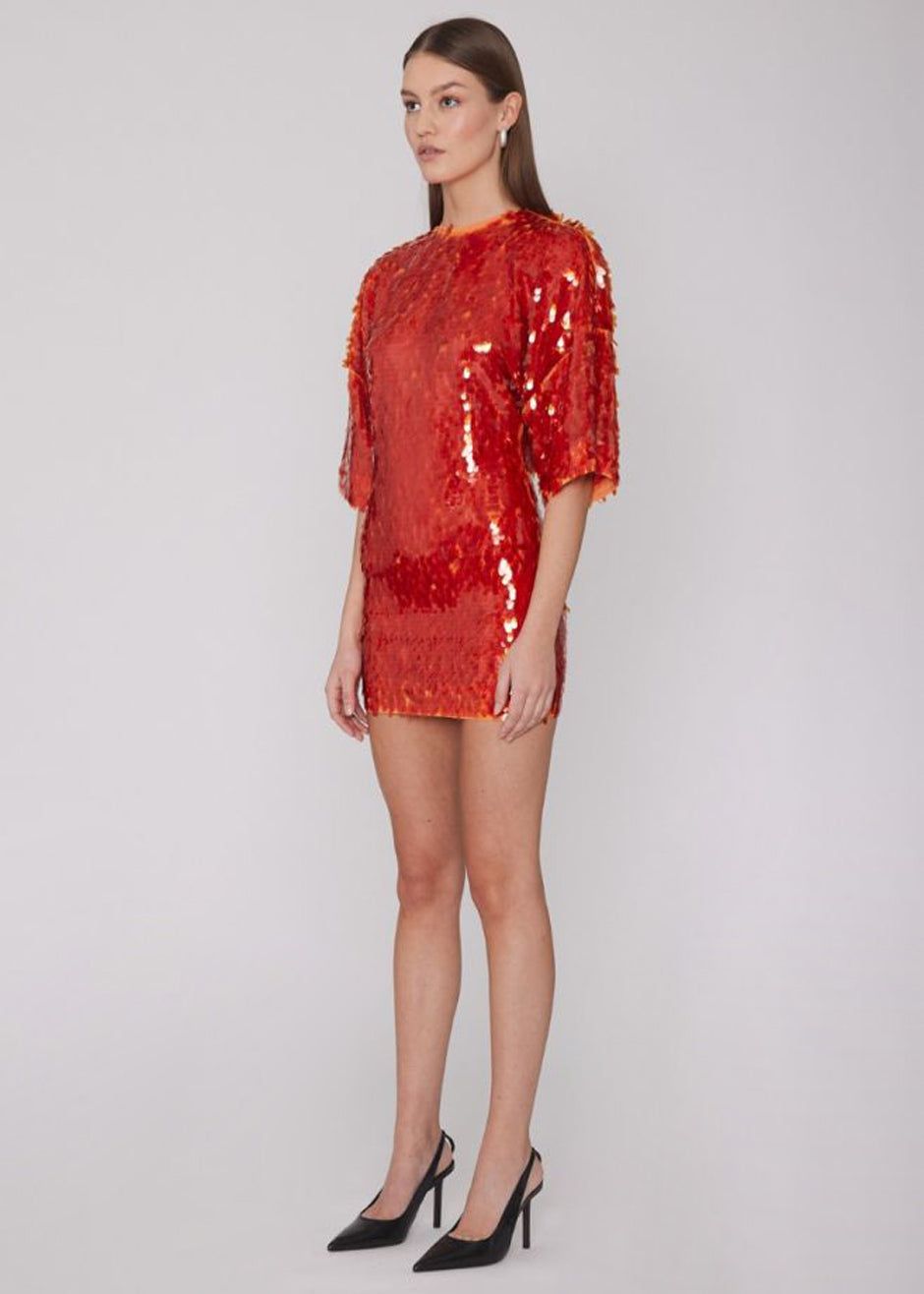 ROTATE Jasy Dress - Mandarin Red sold by Frankie Shop product image thumbnail 4