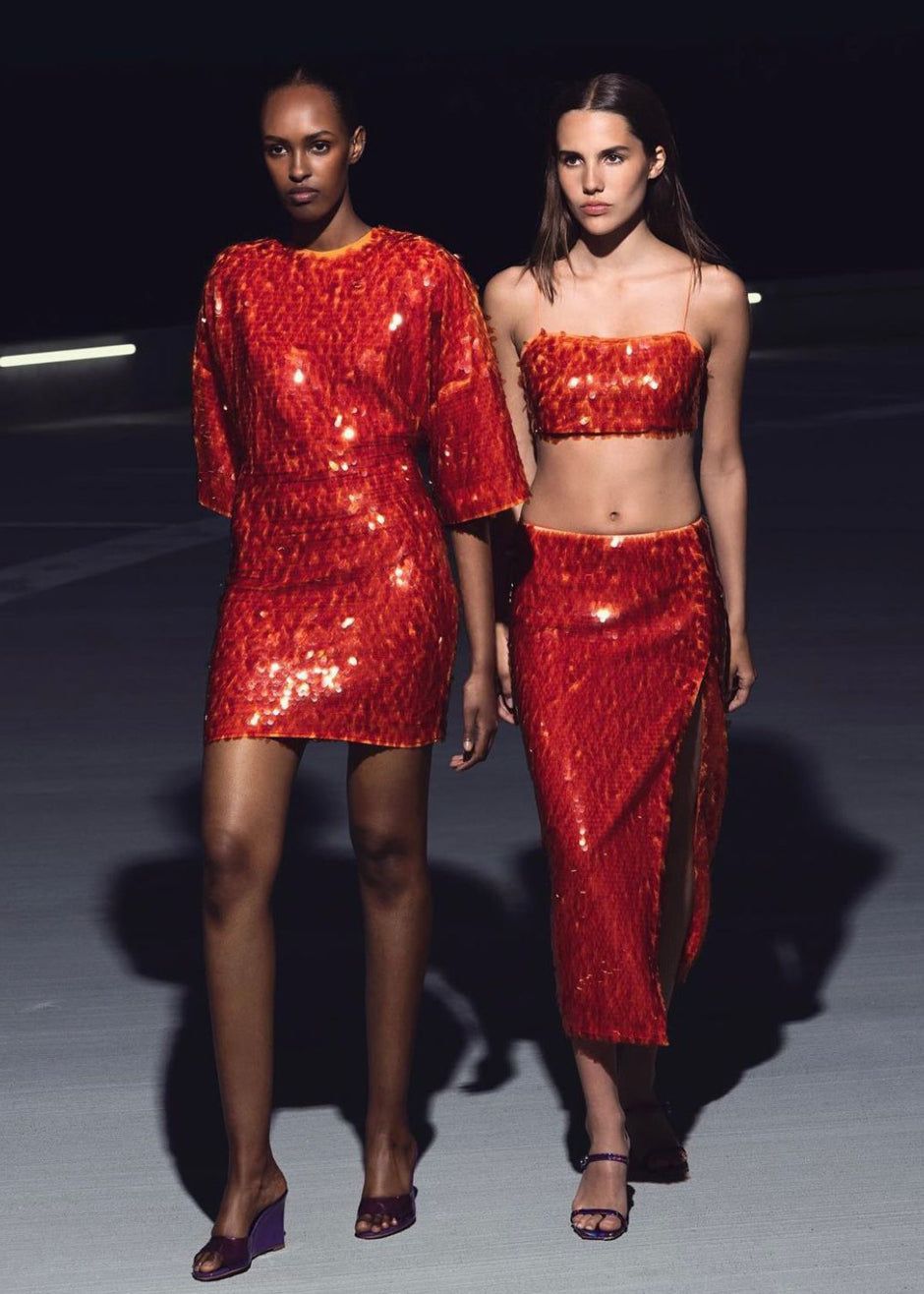 ROTATE Jasy Dress - Mandarin Red sold by Frankie Shop product image thumbnail 3