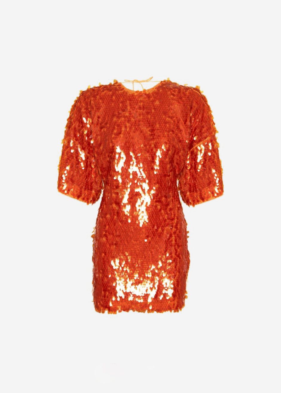 ROTATE Jasy Dress - Mandarin Red sold by Frankie Shop product image thumbnail 5