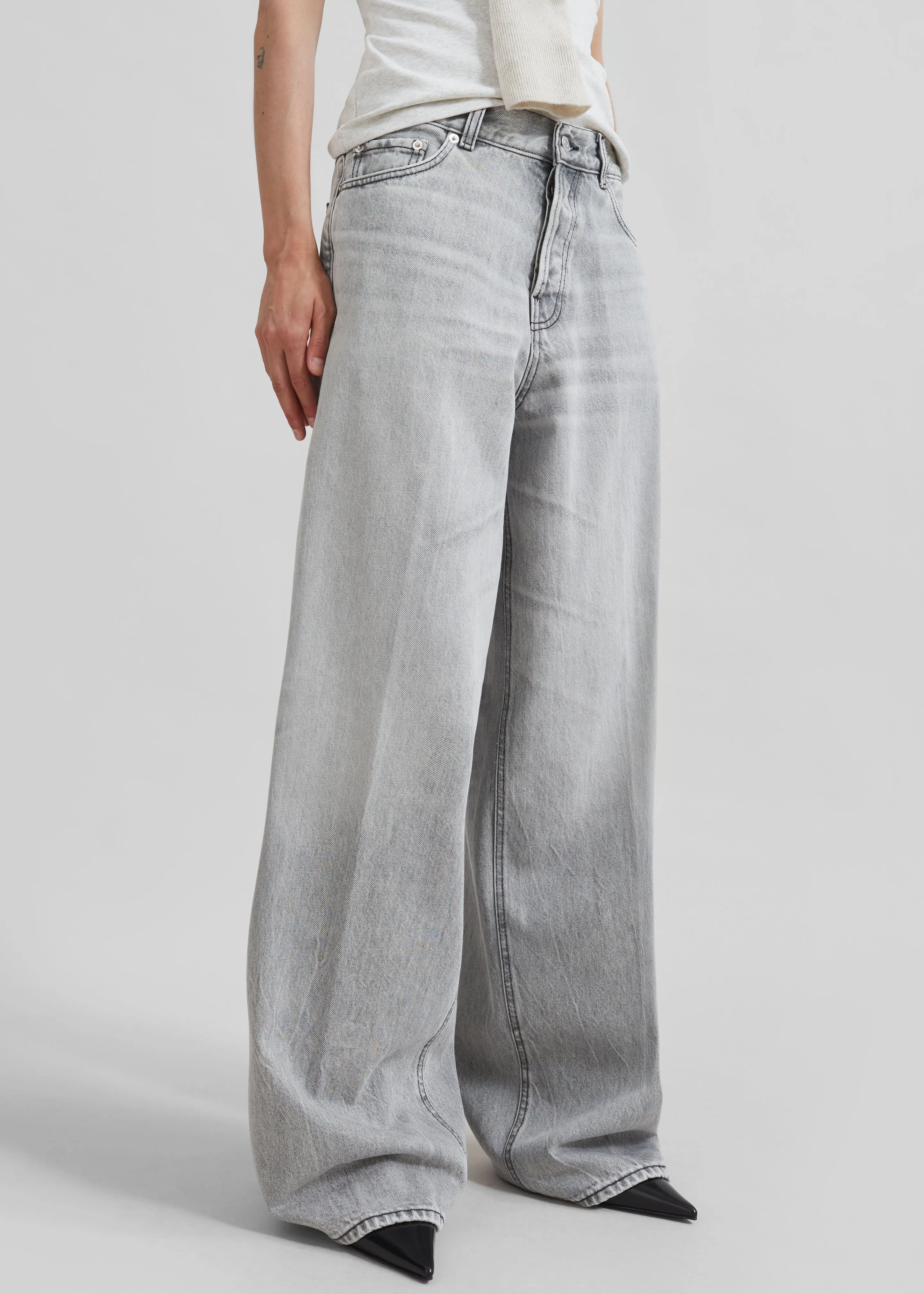 Haikure Bethany Wide Leg Jeans - Fog Grey sold by Frankie Shop product image thumbnail 5
