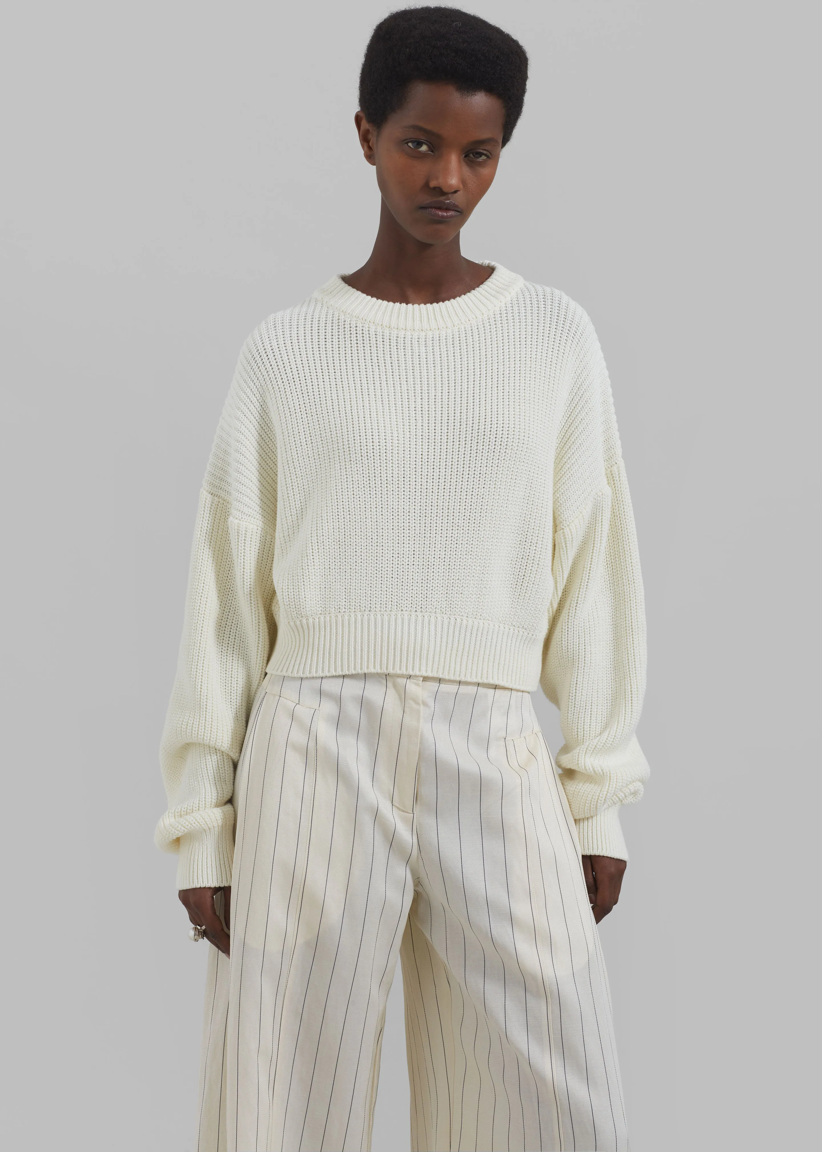 Teague Cropped Sweater - White sold by Frankie Shop product image thumbnail 4