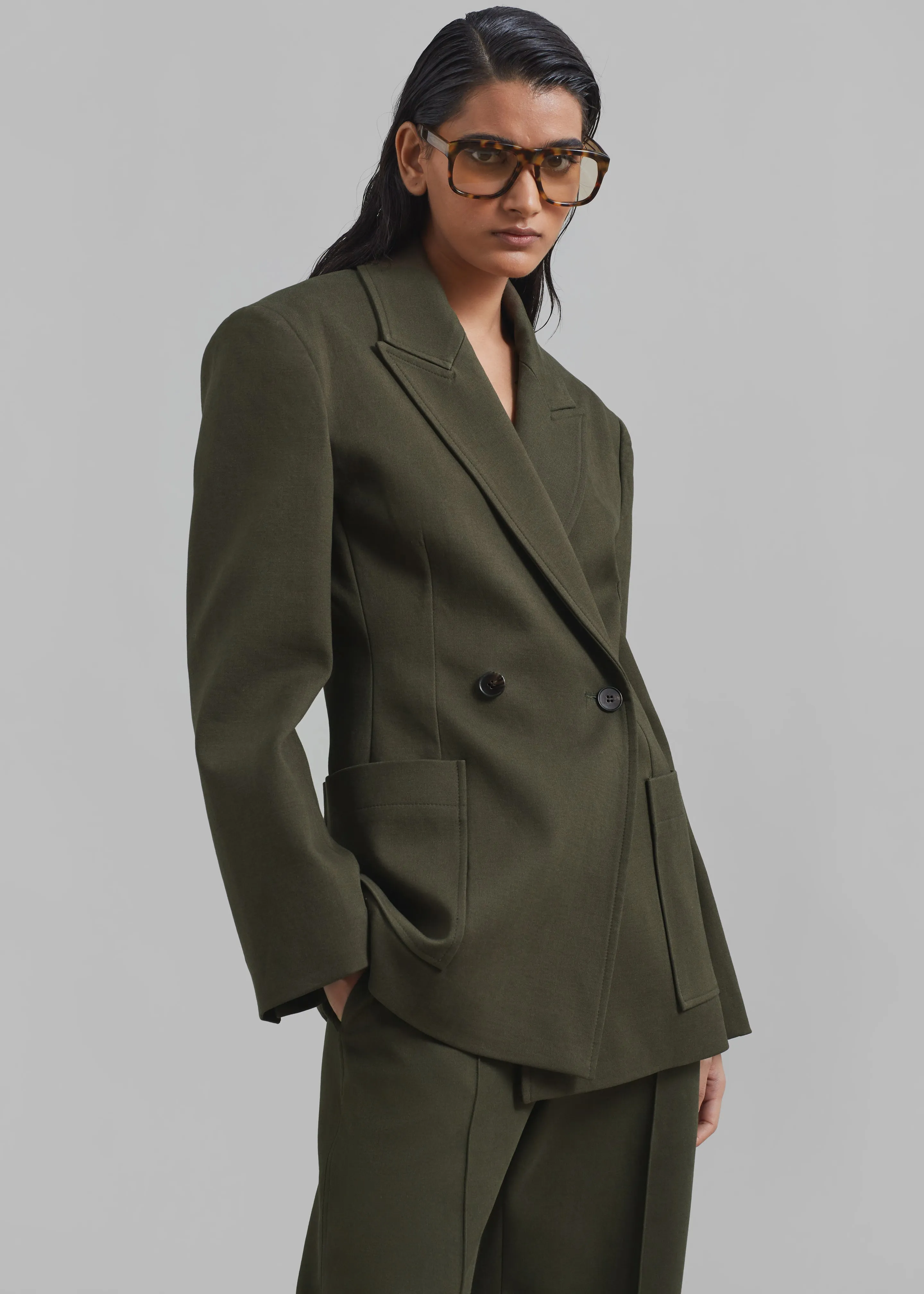 Devon Blazer - Khaki sold by Frankie Shop product image thumbnail 4