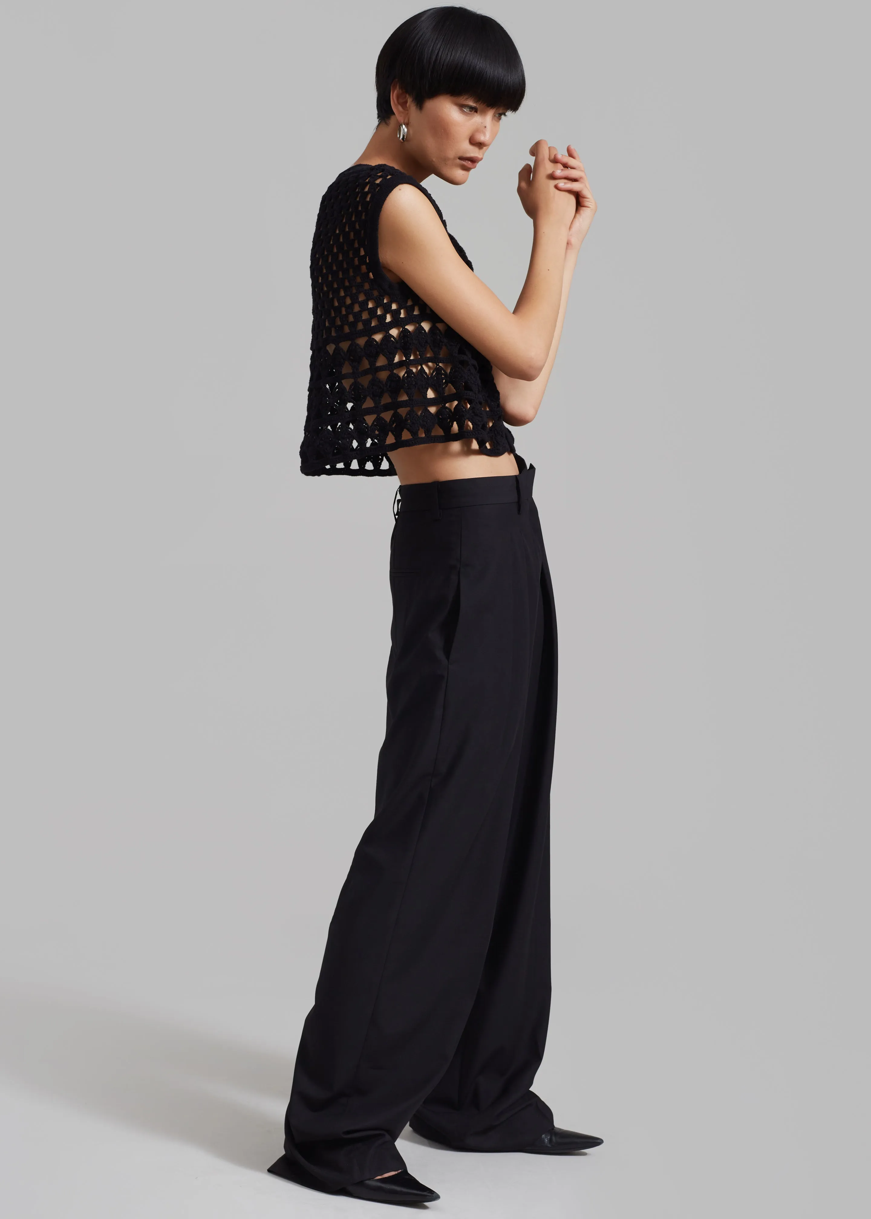 Esme Crochet Vest - Black sold by Frankie Shop