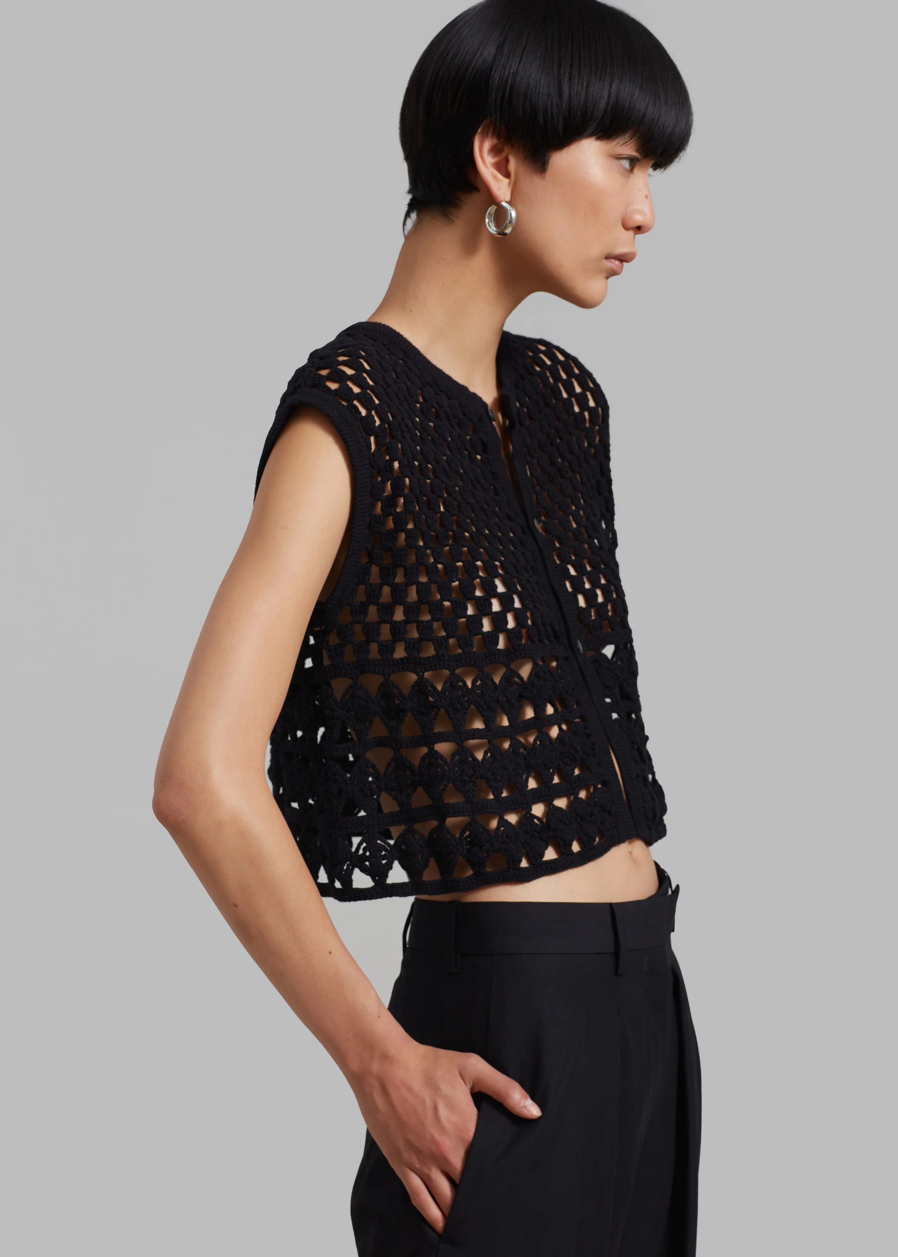 Esme Crochet Vest - Black sold by Frankie Shop product image thumbnail 3