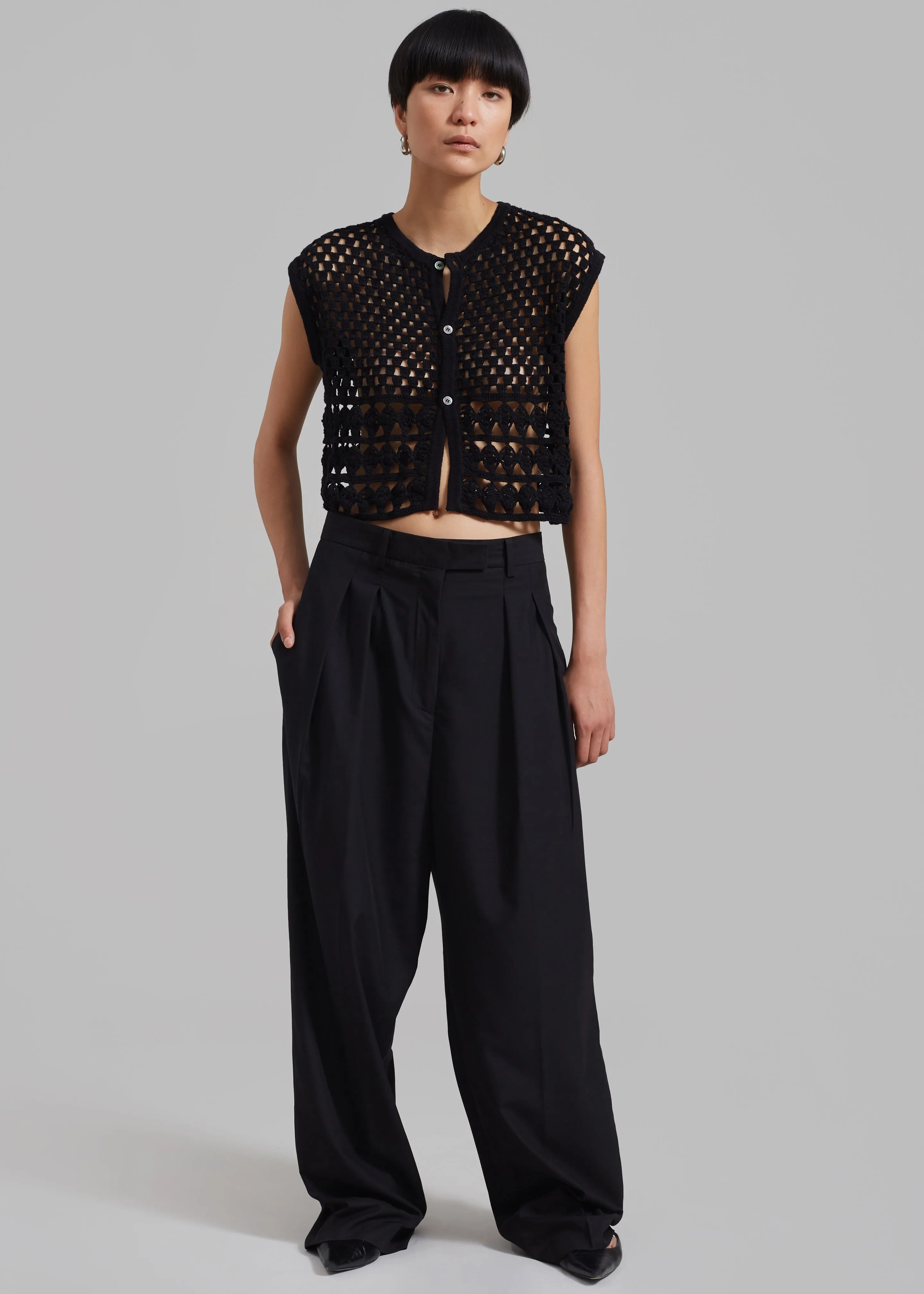 Esme Crochet Vest - Black sold by Frankie Shop product image thumbnail 5