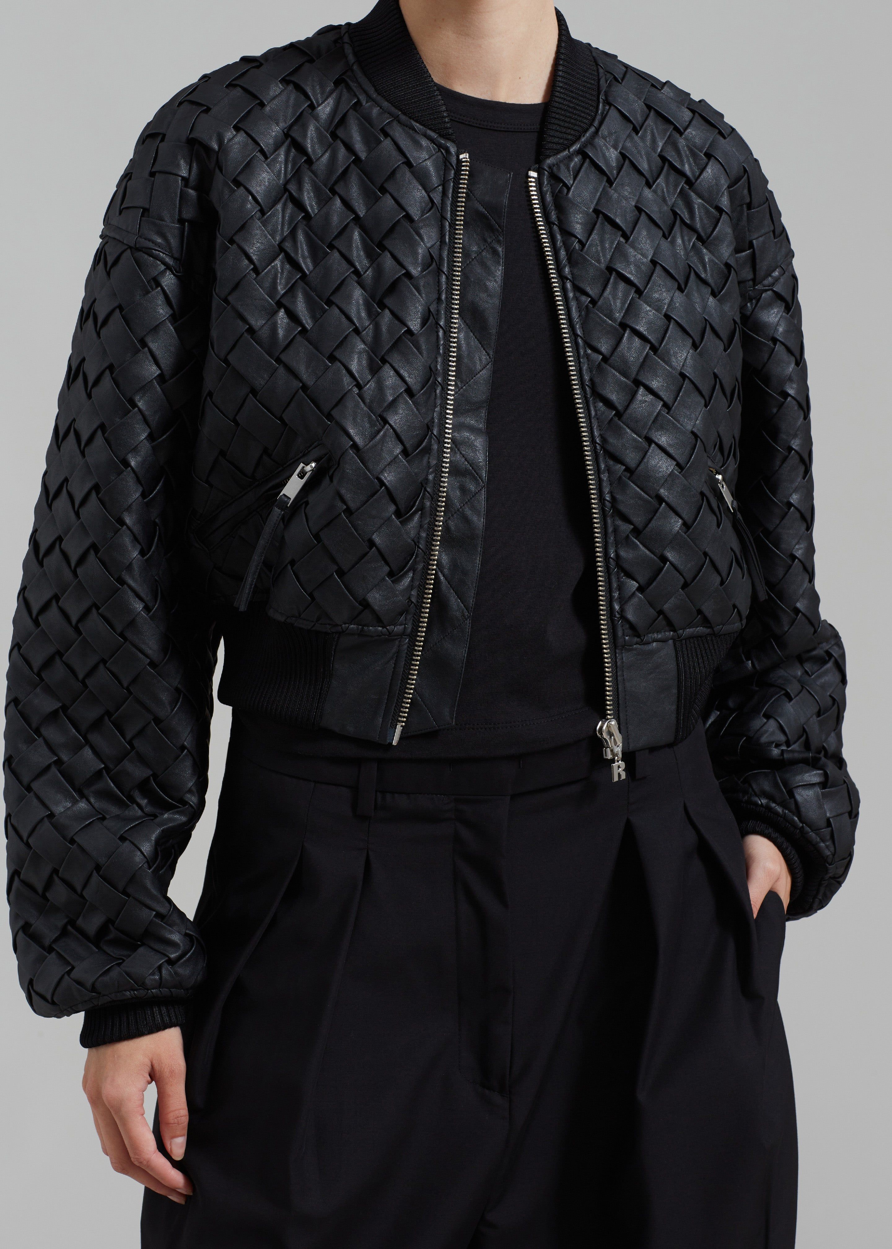 ROTATE Braided Bomber Jacket - Black sold by Frankie Shop product image thumbnail 3