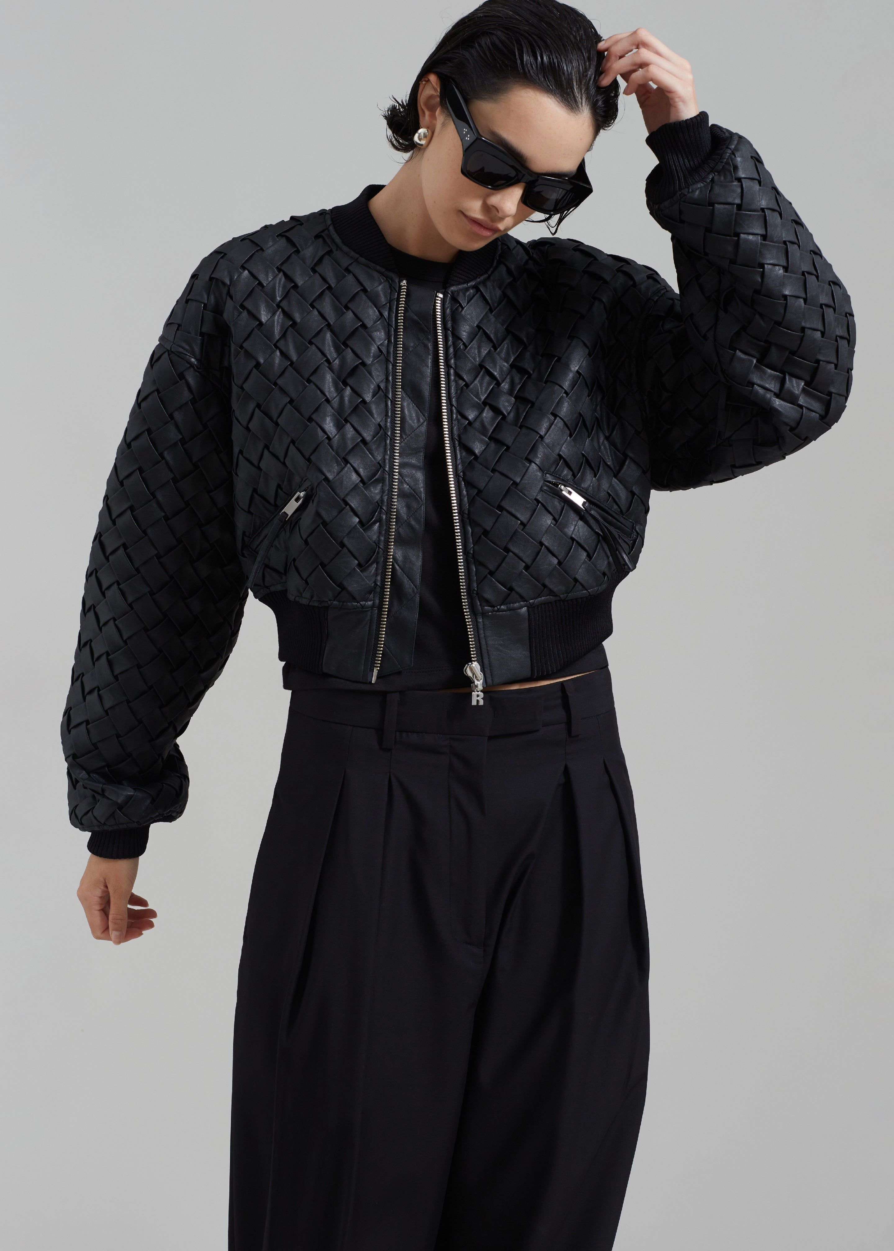 ROTATE Braided Bomber Jacket - Black sold by Frankie Shop