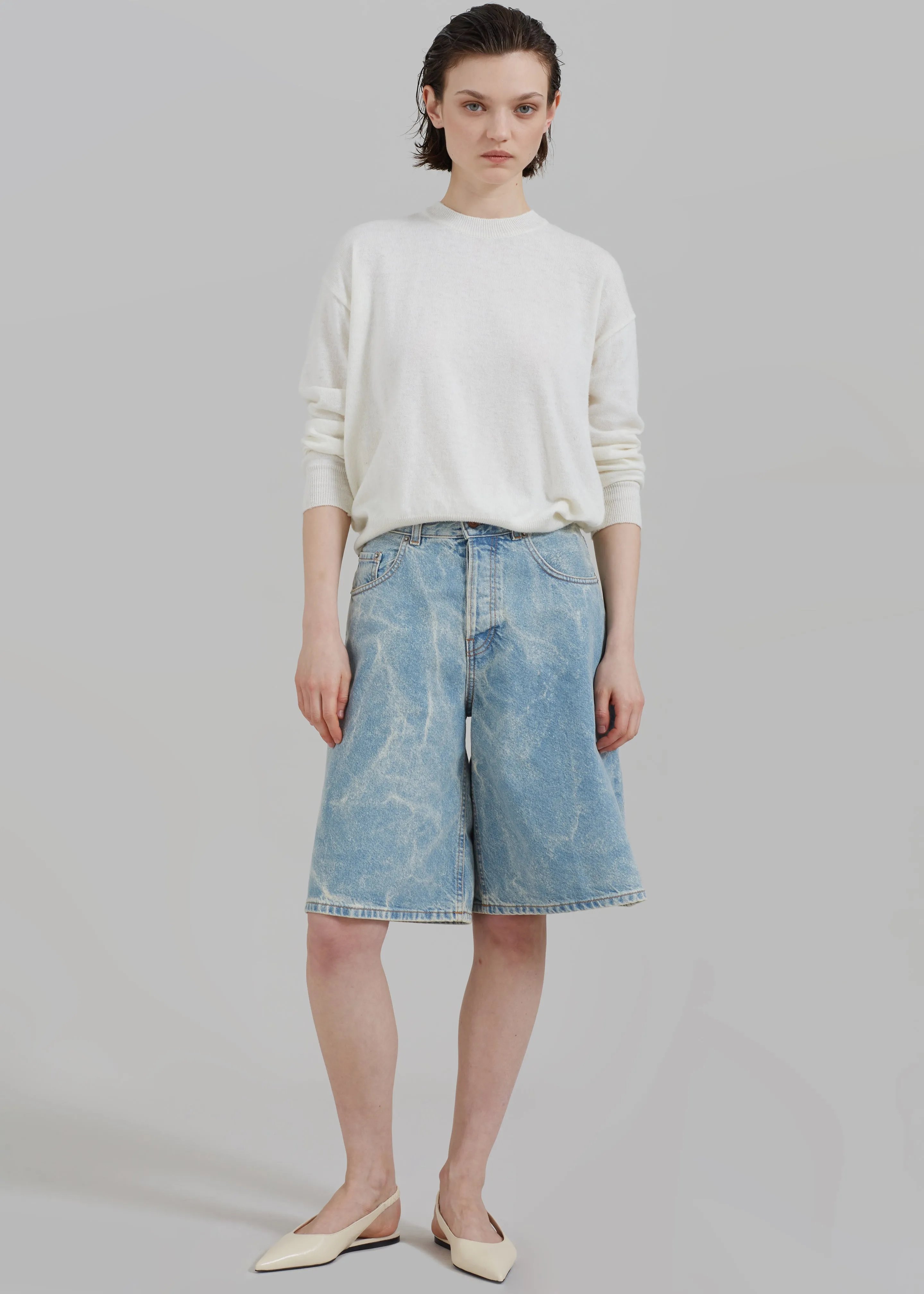 Haikure Becky Denim Shorts - Bleach Blue sold by Frankie Shop product image thumbnail 3