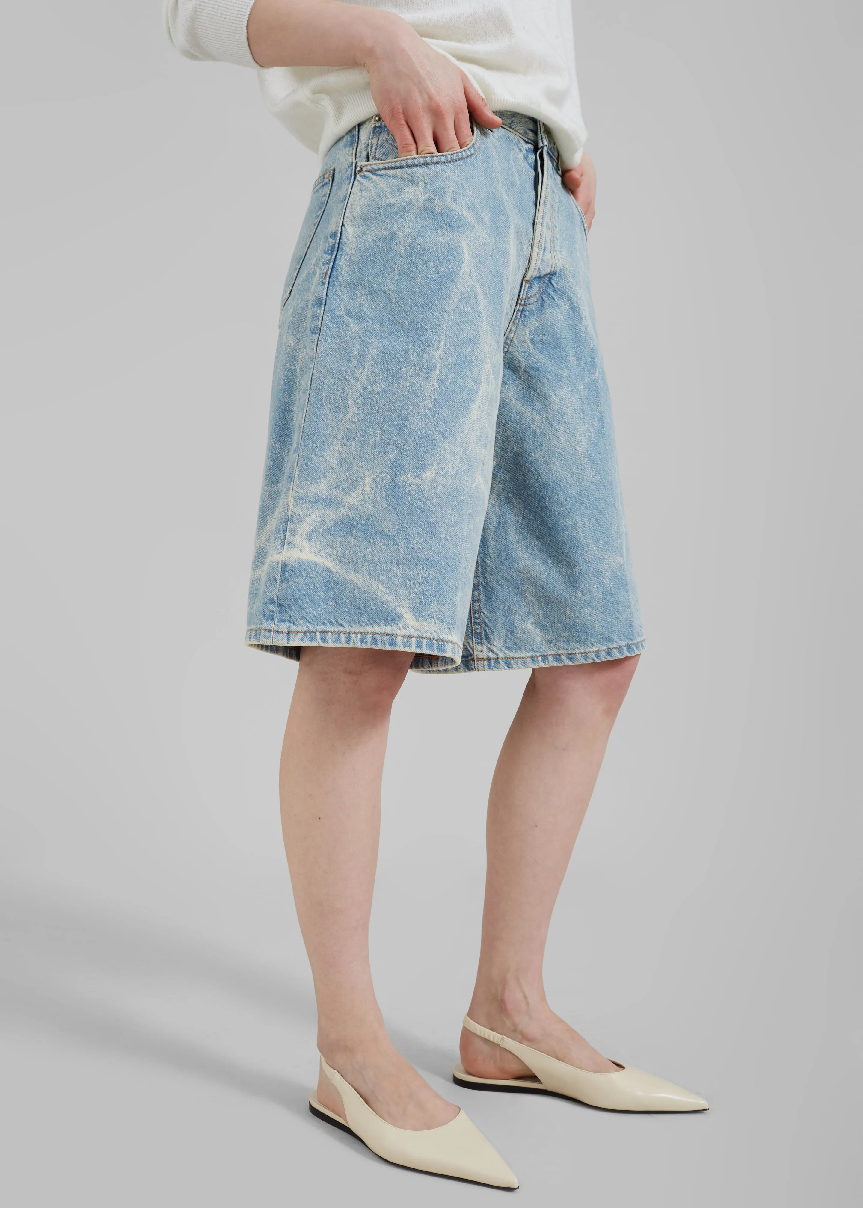 Haikure Becky Denim Shorts - Bleach Blue sold by Frankie Shop product image thumbnail 5