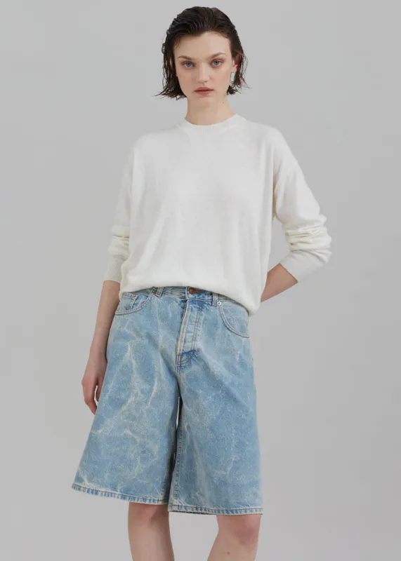 Haikure Becky Denim Shorts - Bleach Blue sold by Frankie Shop