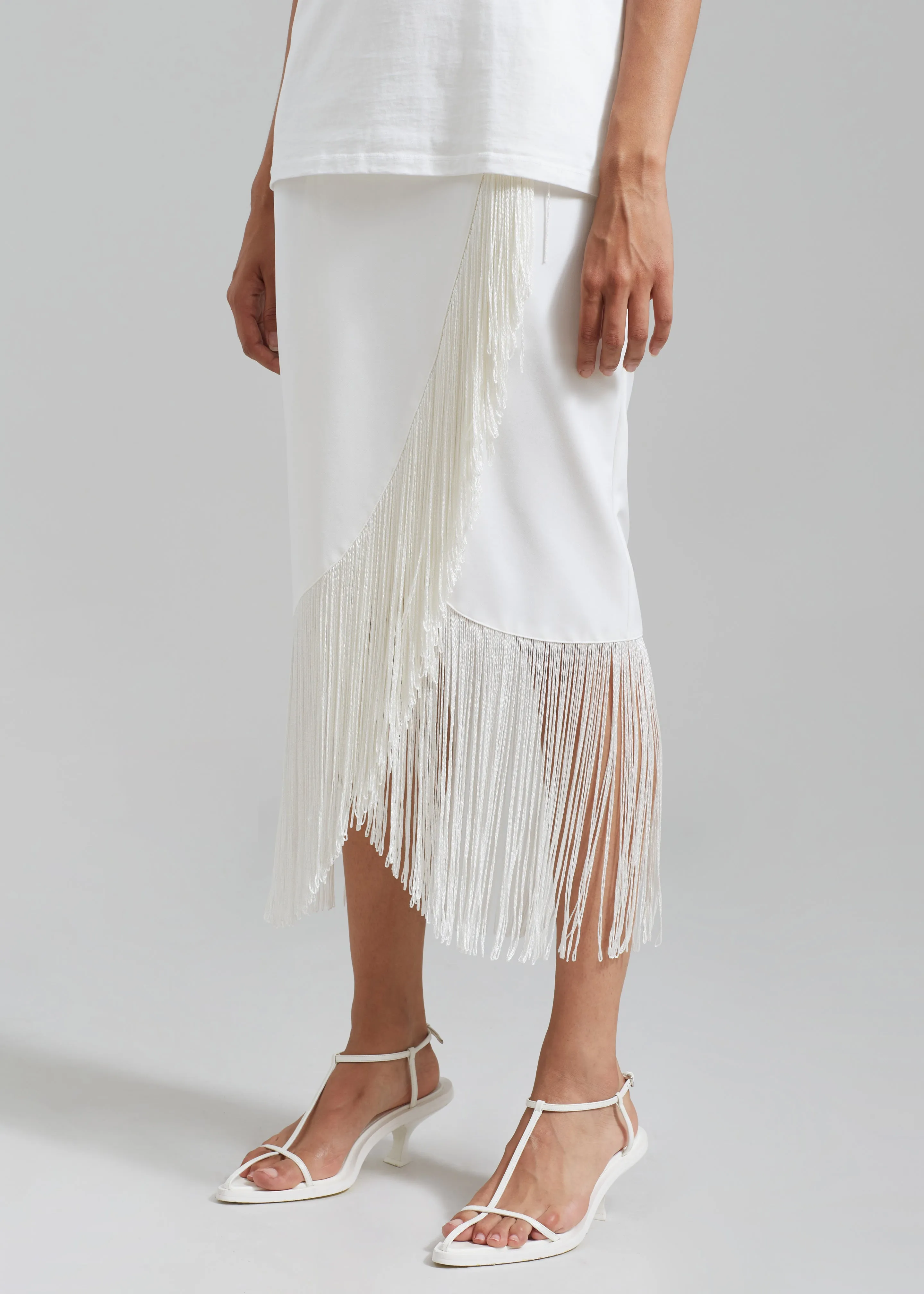 Cassidy Fringe Midi Skirt - White sold by Frankie Shop product image thumbnail 2