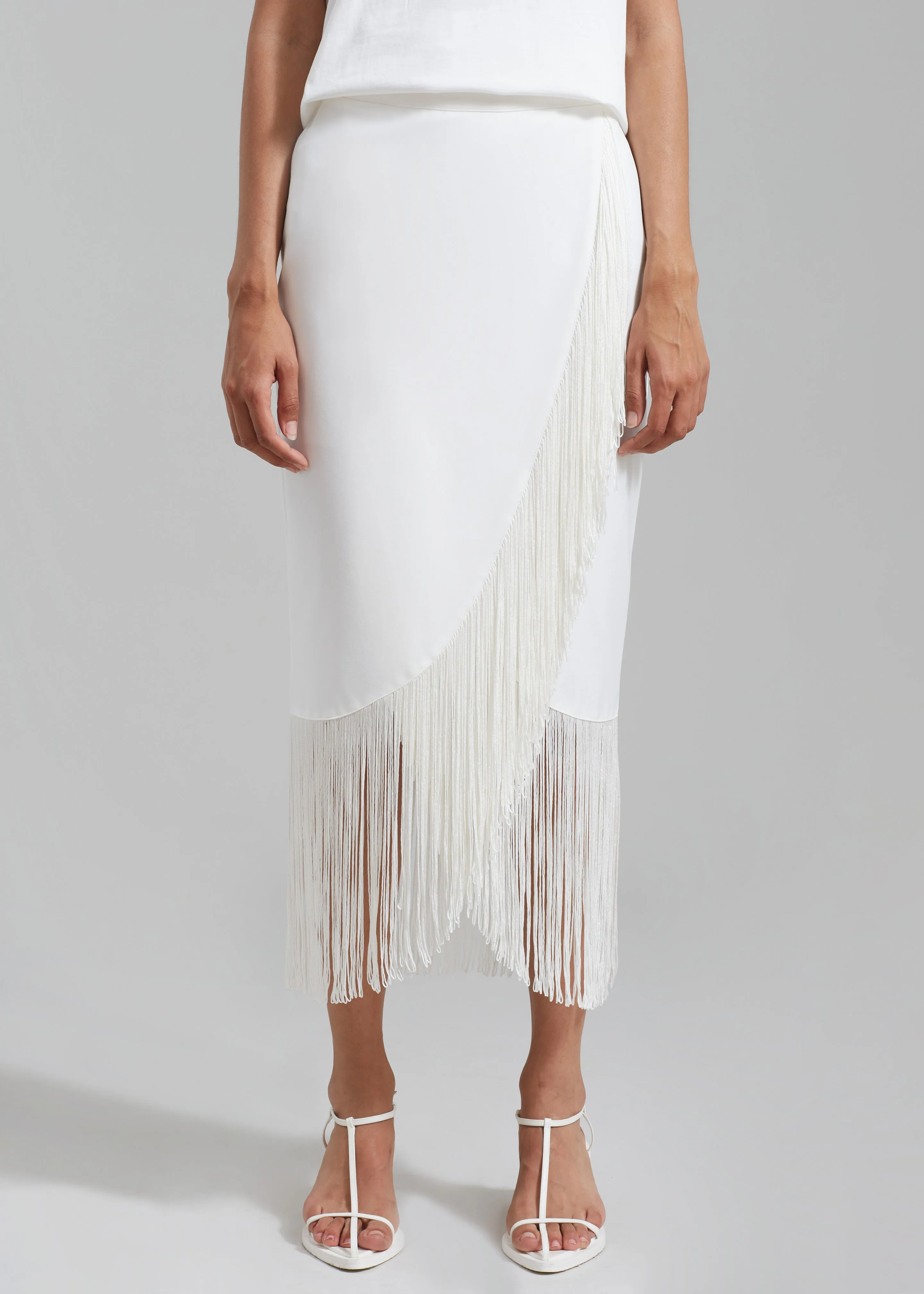 Cassidy Fringe Midi Skirt - White sold by Frankie Shop product image thumbnail 4