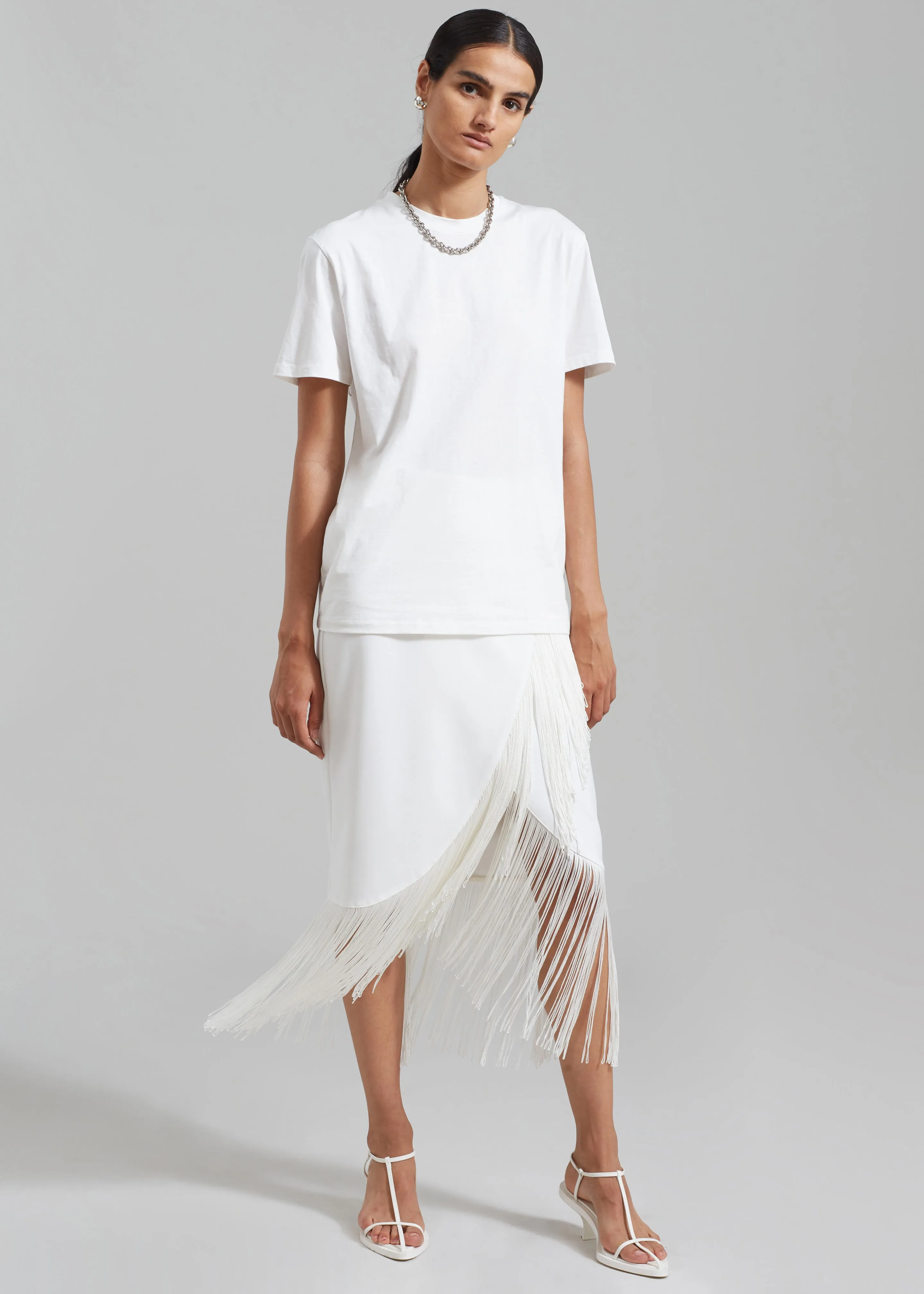 Cassidy Fringe Midi Skirt - White sold by Frankie Shop product image thumbnail 5
