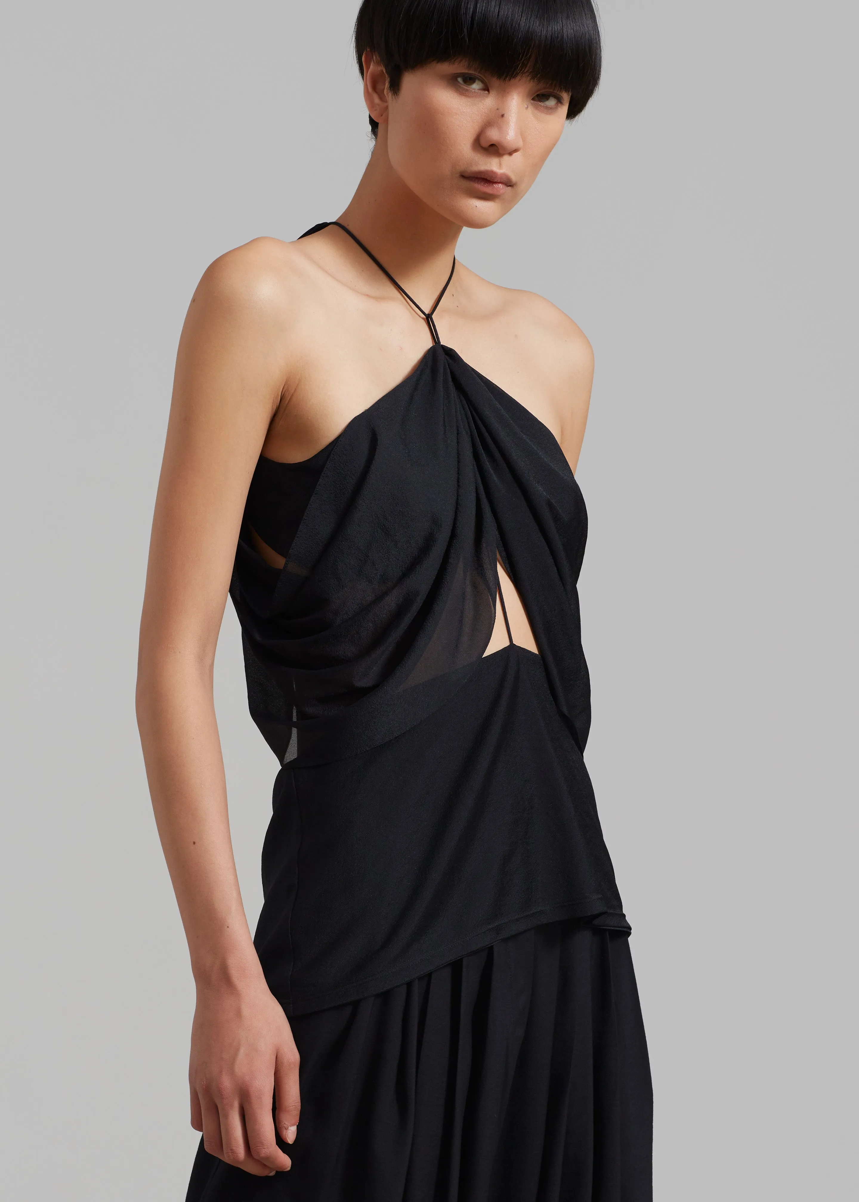 JW Anderson Draped Sleeveless Top - Black sold by Frankie Shop product image thumbnail 5