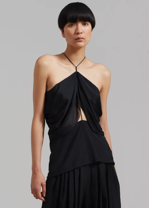 JW Anderson Draped Sleeveless Top - Black sold by Frankie Shop