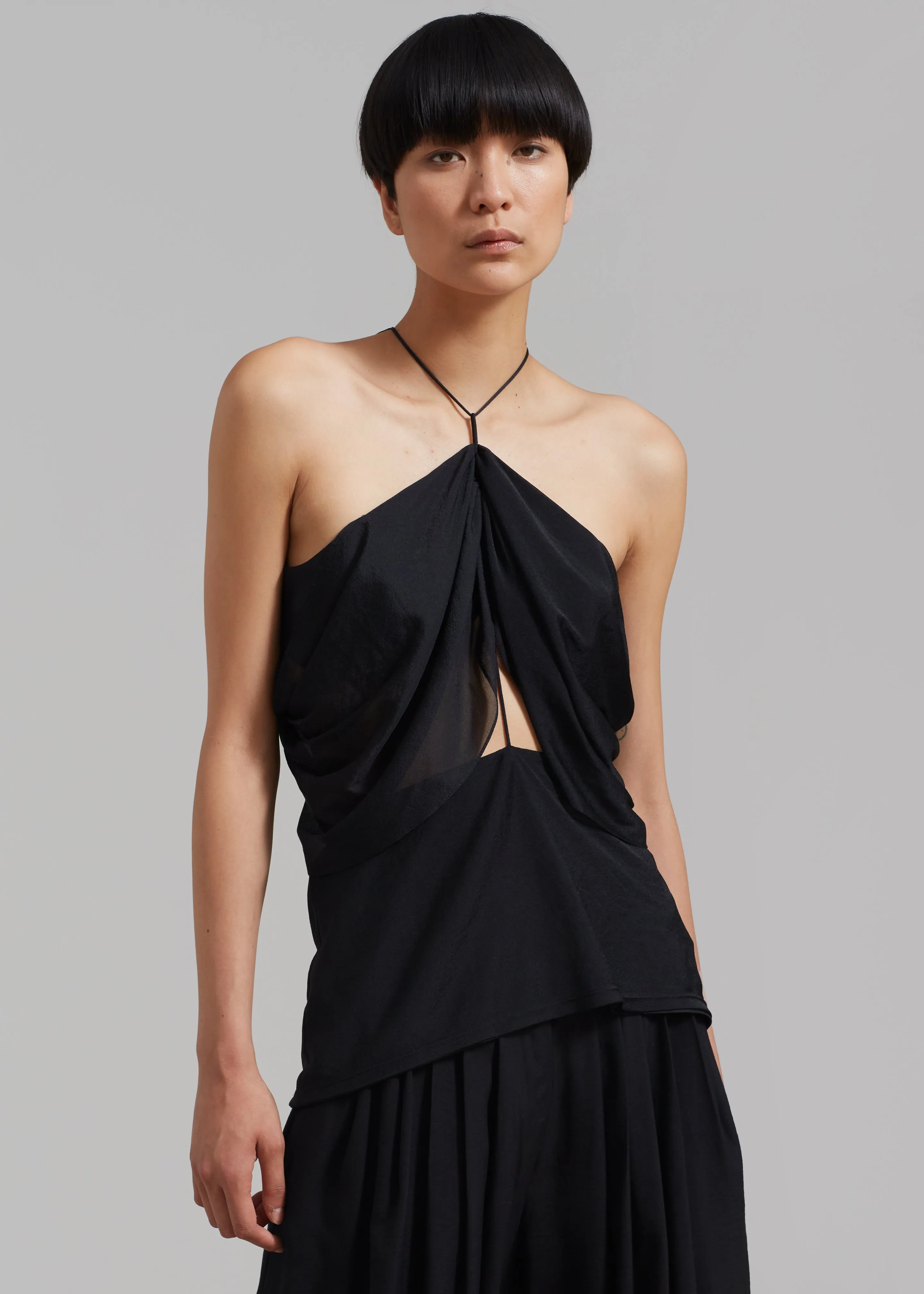 JW Anderson Draped Sleeveless Top - Black sold by Frankie Shop