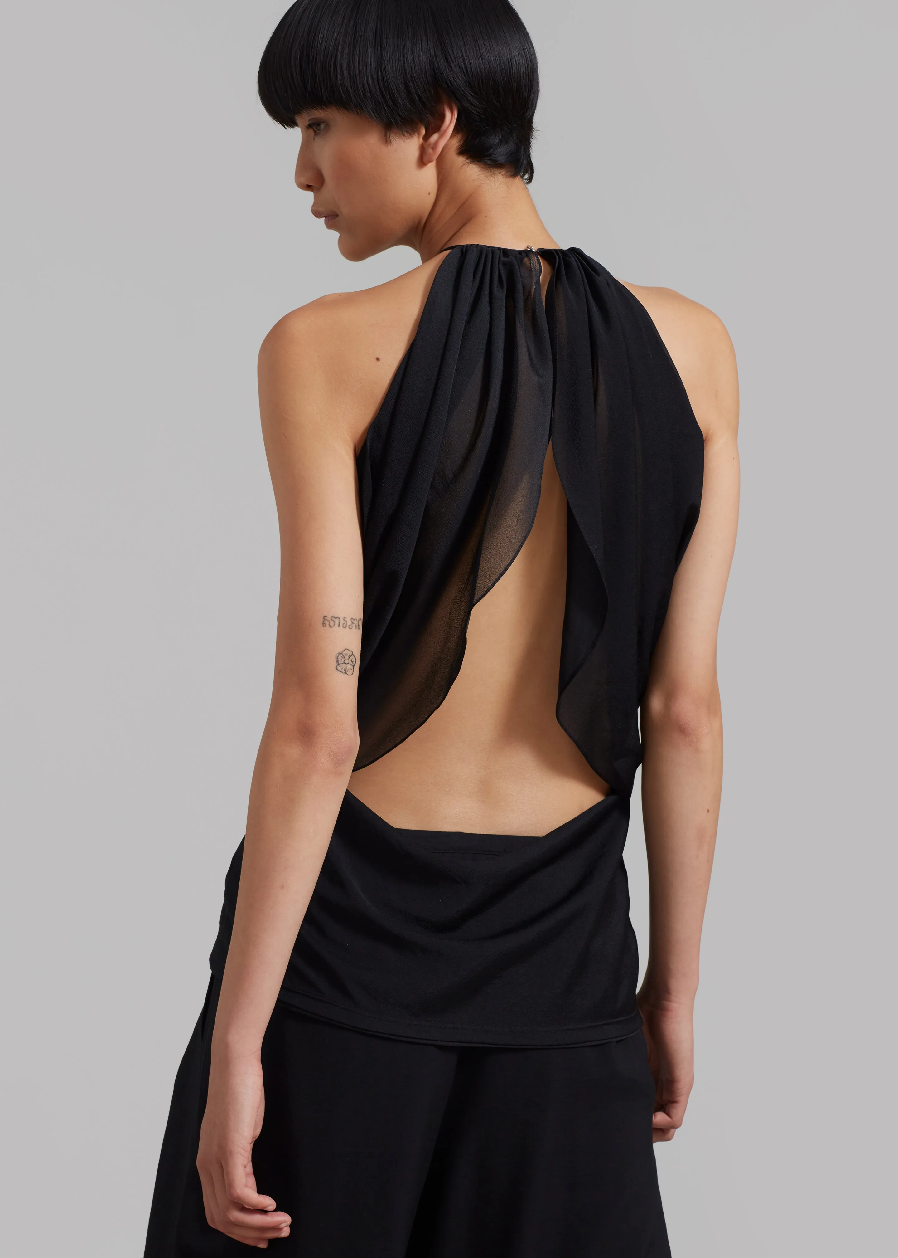 JW Anderson Draped Sleeveless Top - Black sold by Frankie Shop product image thumbnail 3