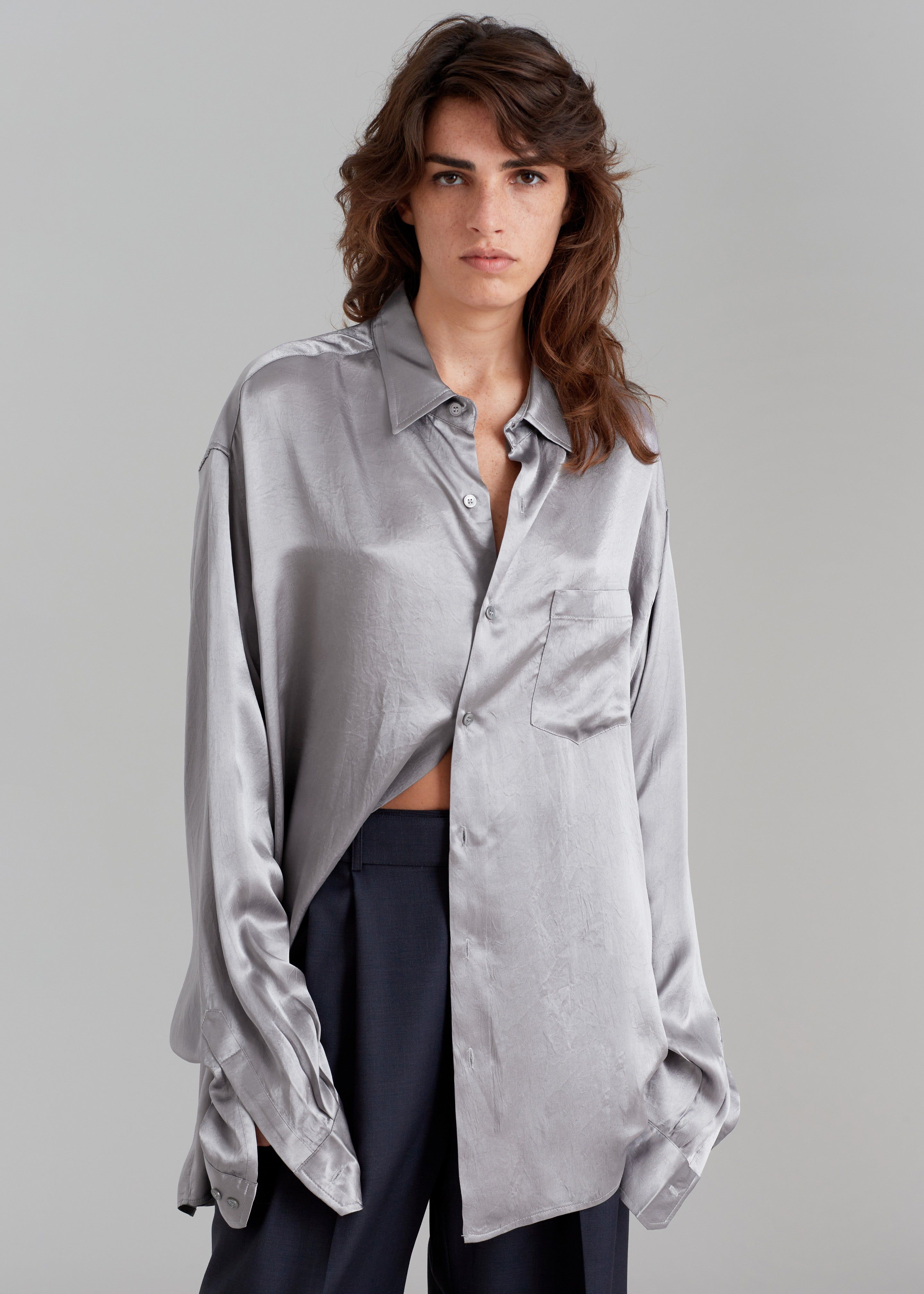 Paes Silky Shirt - Grey sold by Frankie Shop product image thumbnail 3
