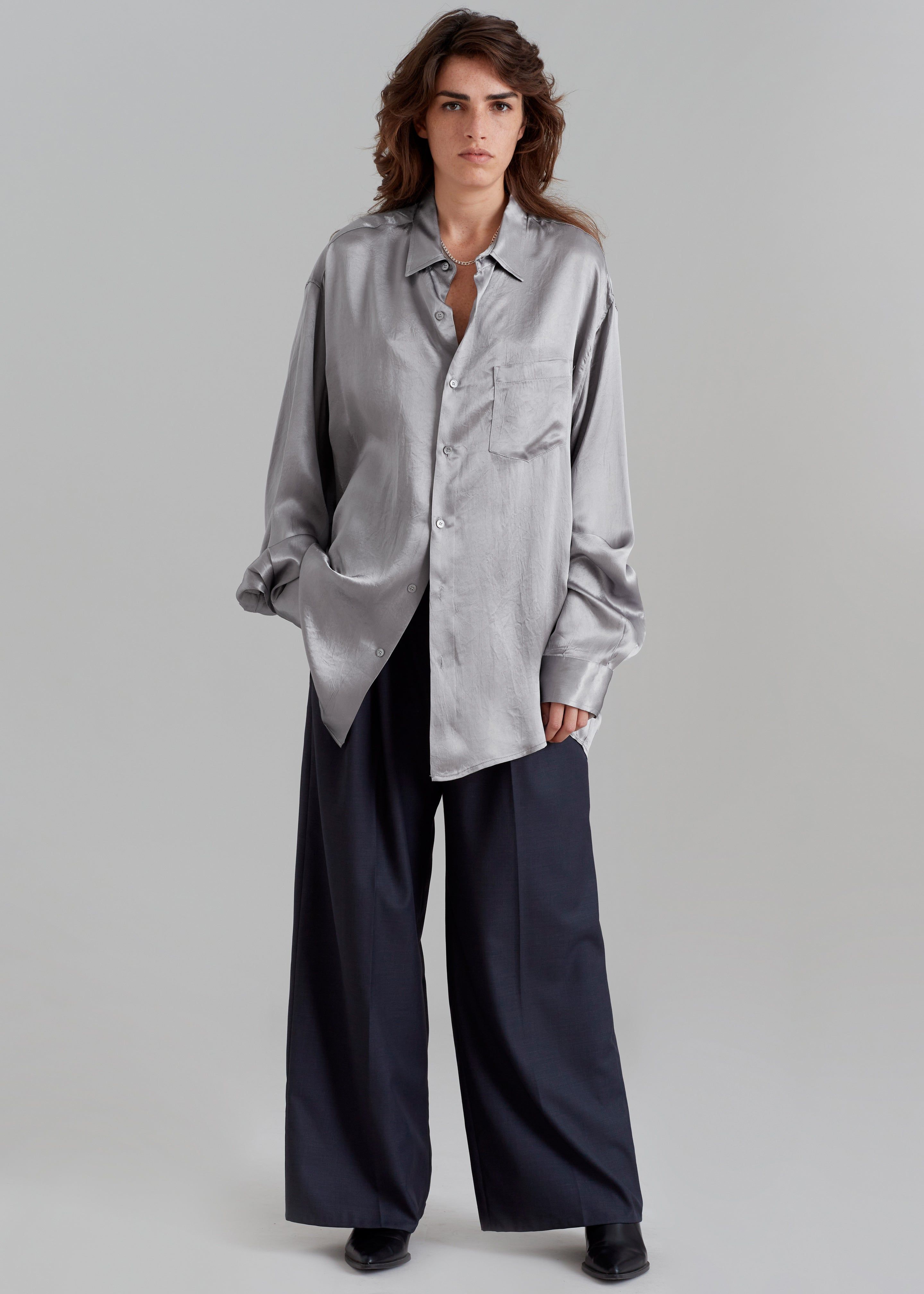 Paes Silky Shirt - Grey sold by Frankie Shop product image thumbnail 4