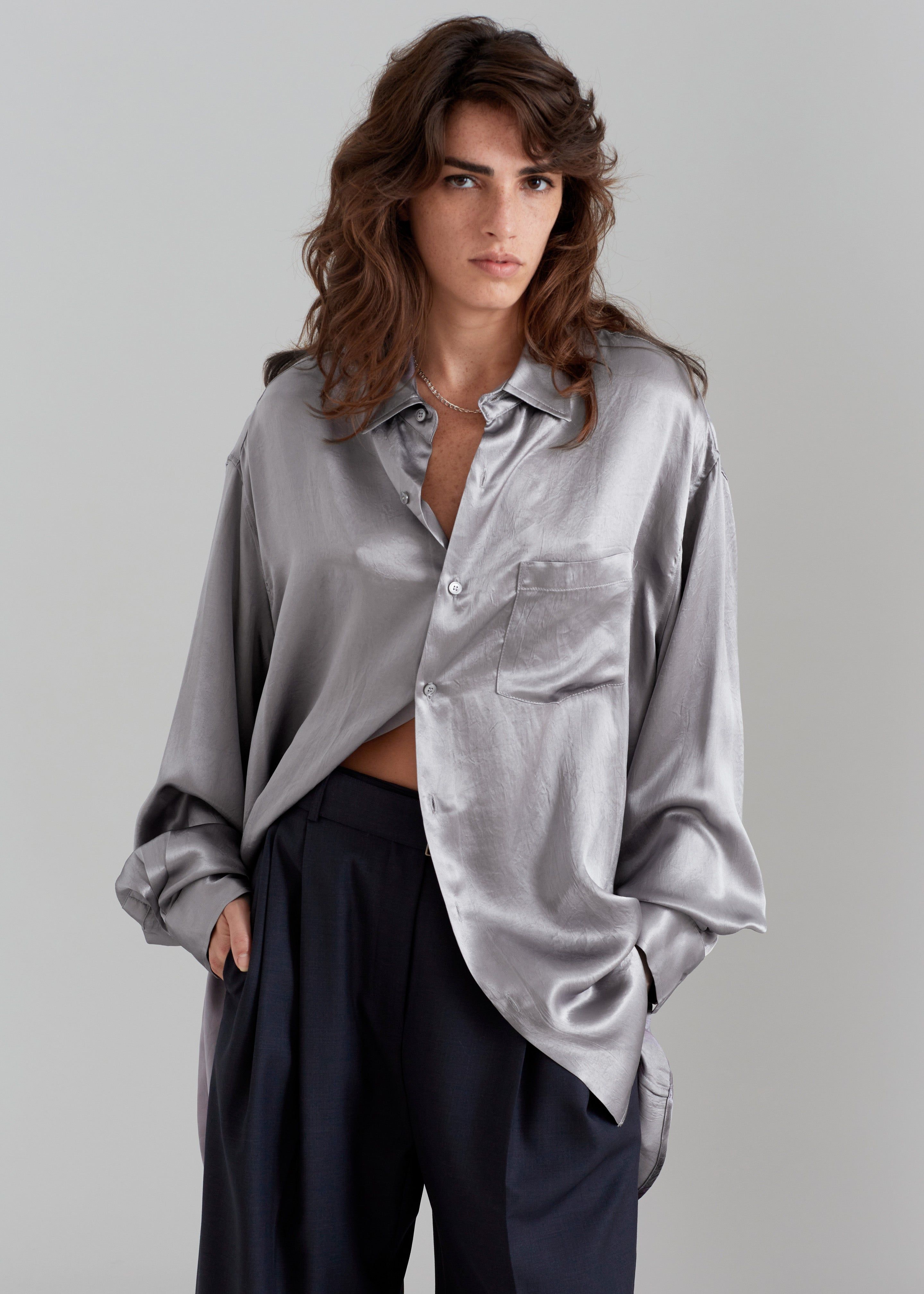 Paes Silky Shirt - Grey sold by Frankie Shop product image thumbnail 2