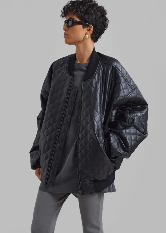 Rosalia Quilted Jacket - Black sold by Frankie Shop